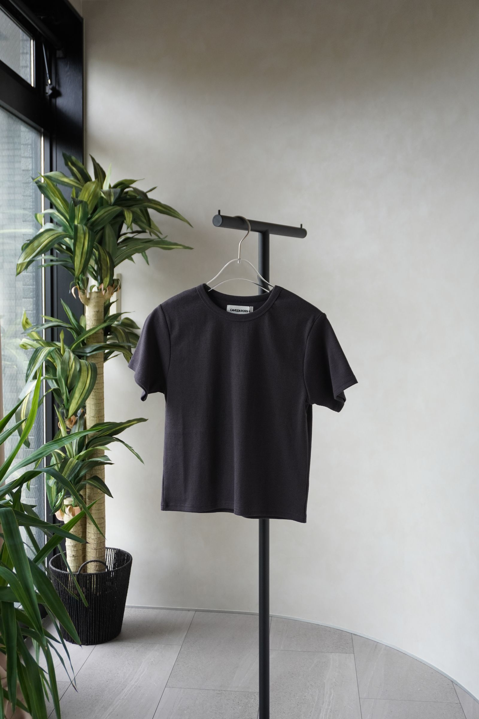 ベーシックスリムハーフスリーブTシャツ (ブラウン) Basic T-shirt (Brown) /  26SS