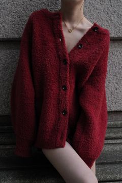 Poodle knit cardigan / プードルニット カーディガン (レッド)