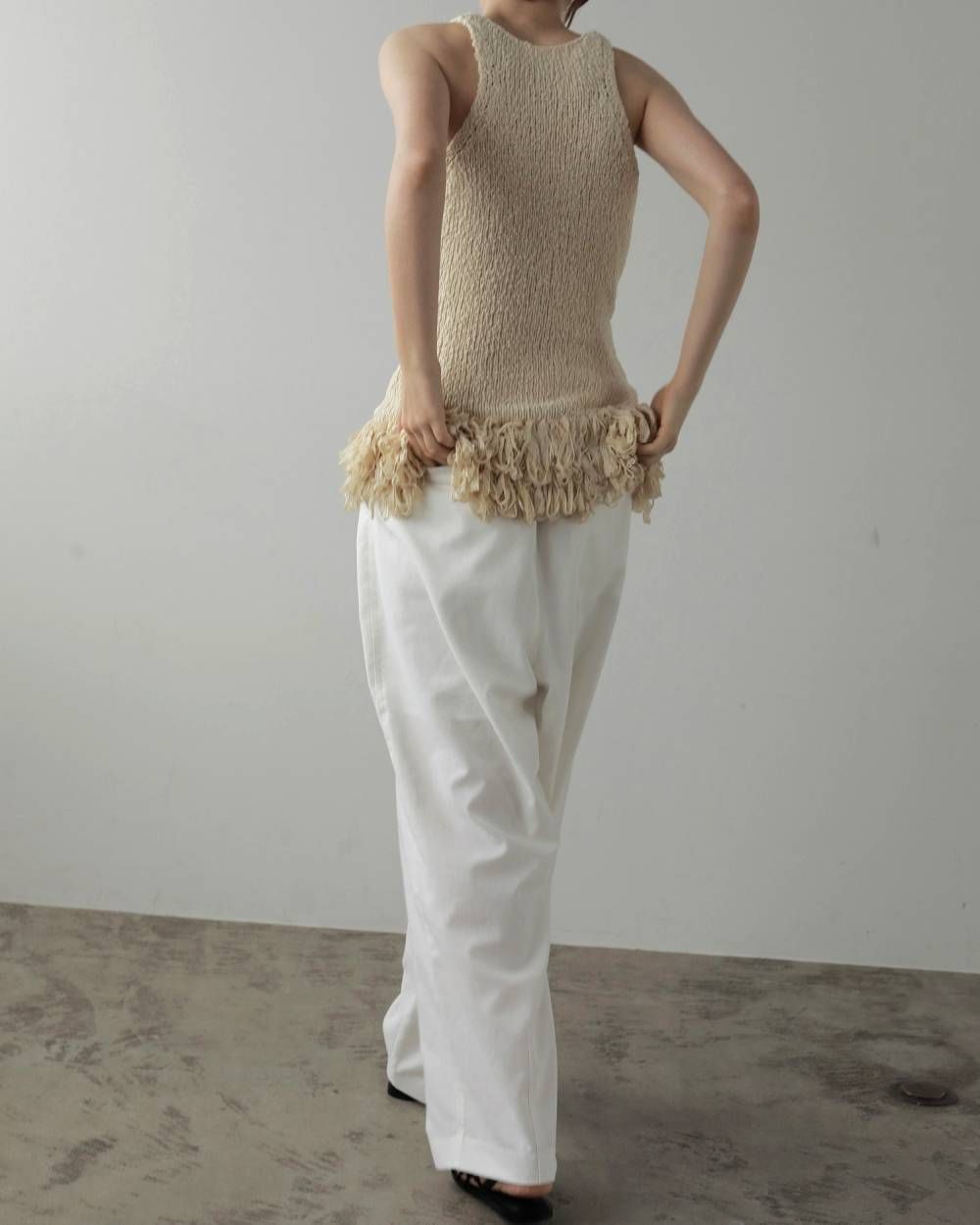 リネンラフパンツ (ホワイト) Linen Rough Pants (White) / 27SS