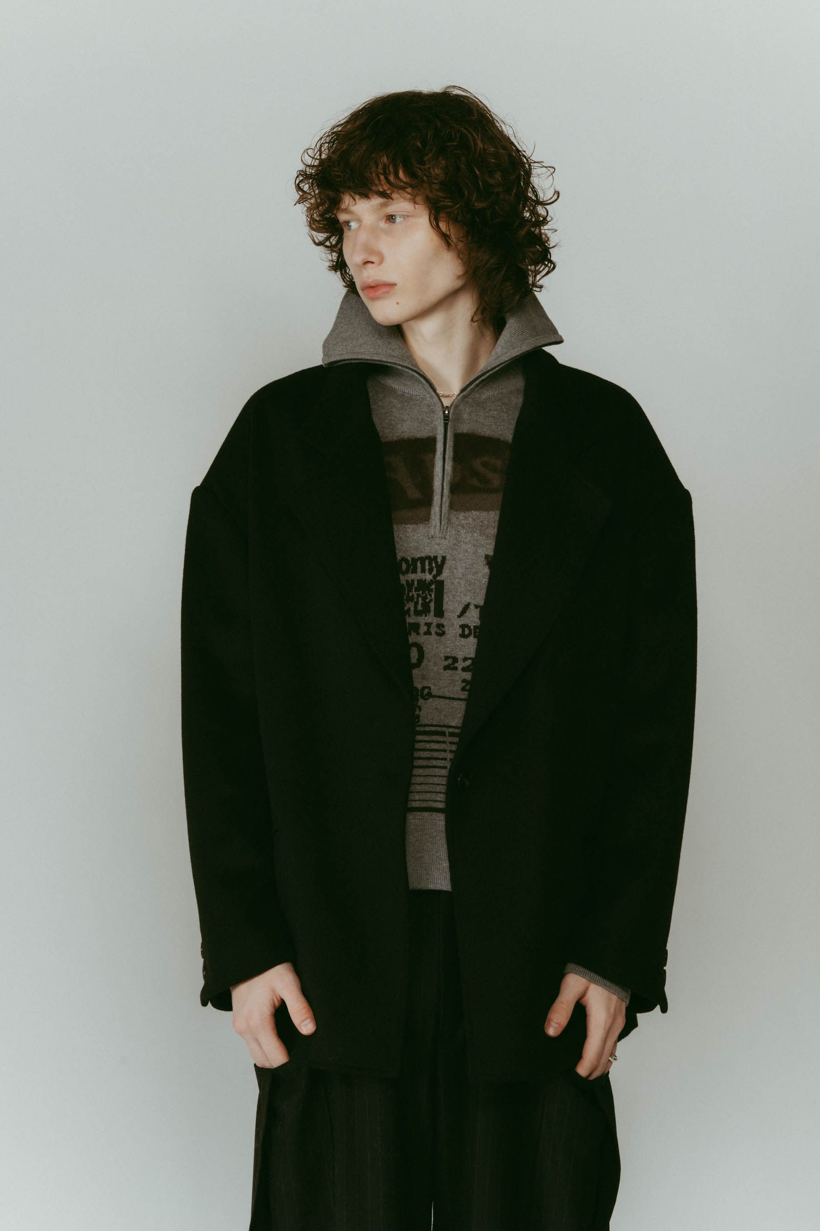 muffler overlay jacket(unisex) / マフラー オーバージャケット (ブラック) / 25AW