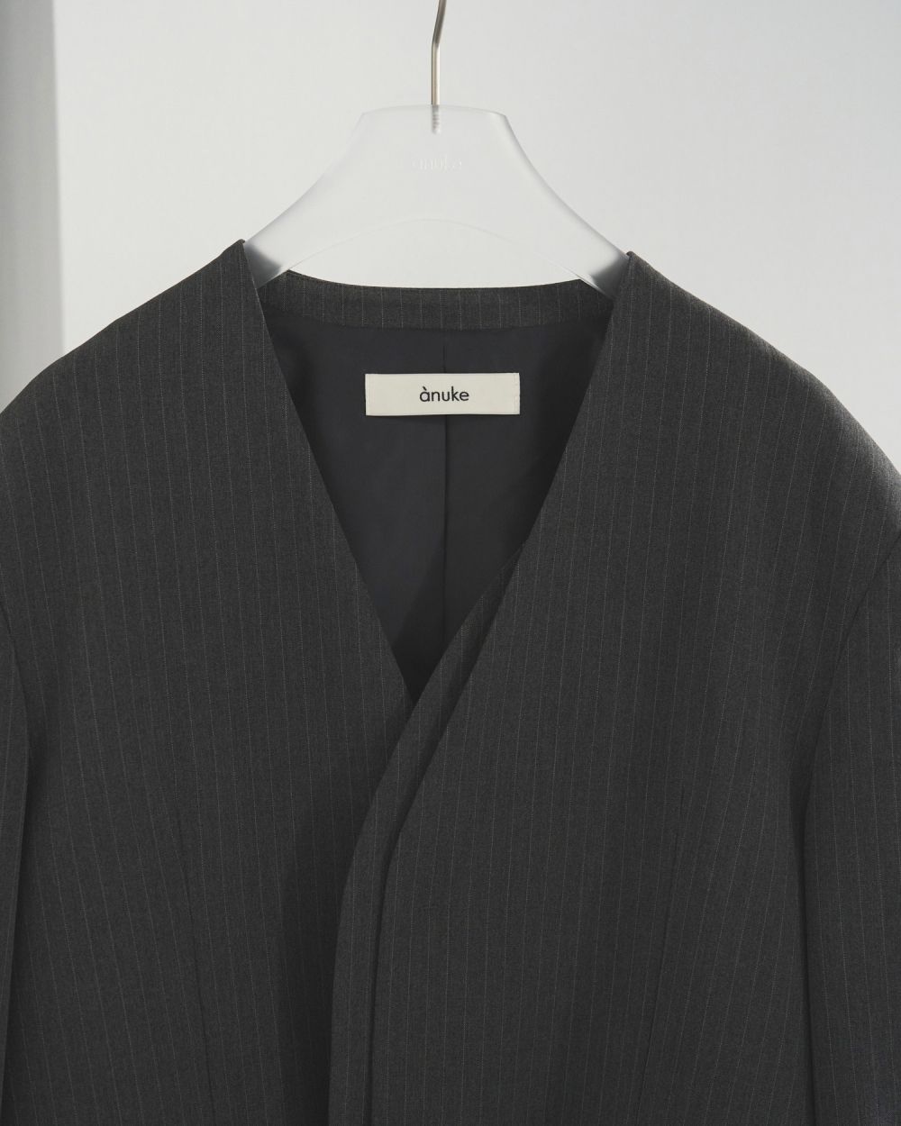 Collarless Over Jacket / カラーレスオーバージャケット (グレー)