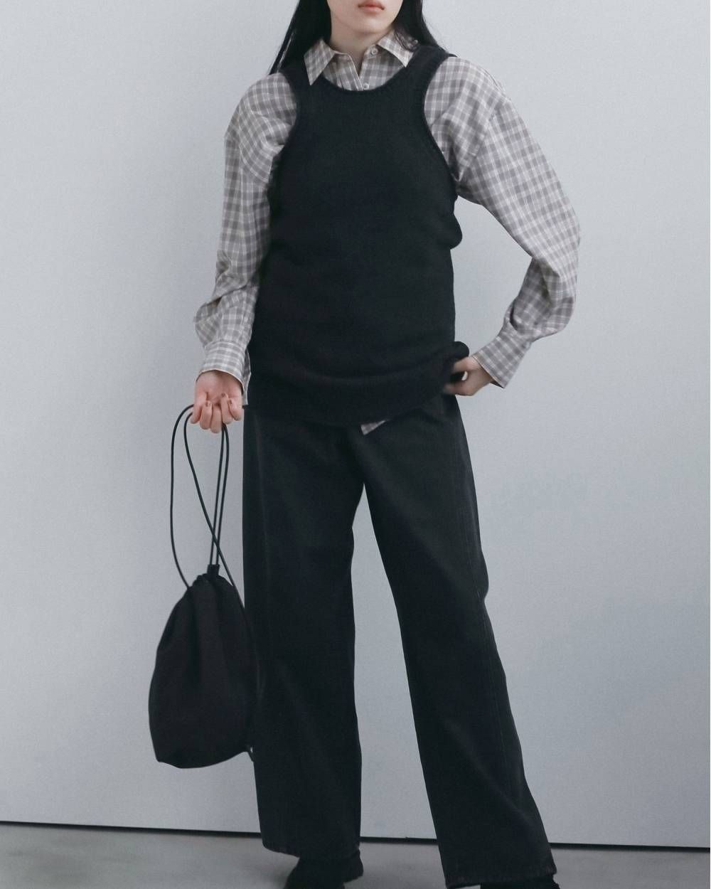 ニットロングタンクトップ (チャコールグレー) Knit Long Tanktop (Charcoal gray) / 26AW 【6月29日まで期間限定予約】