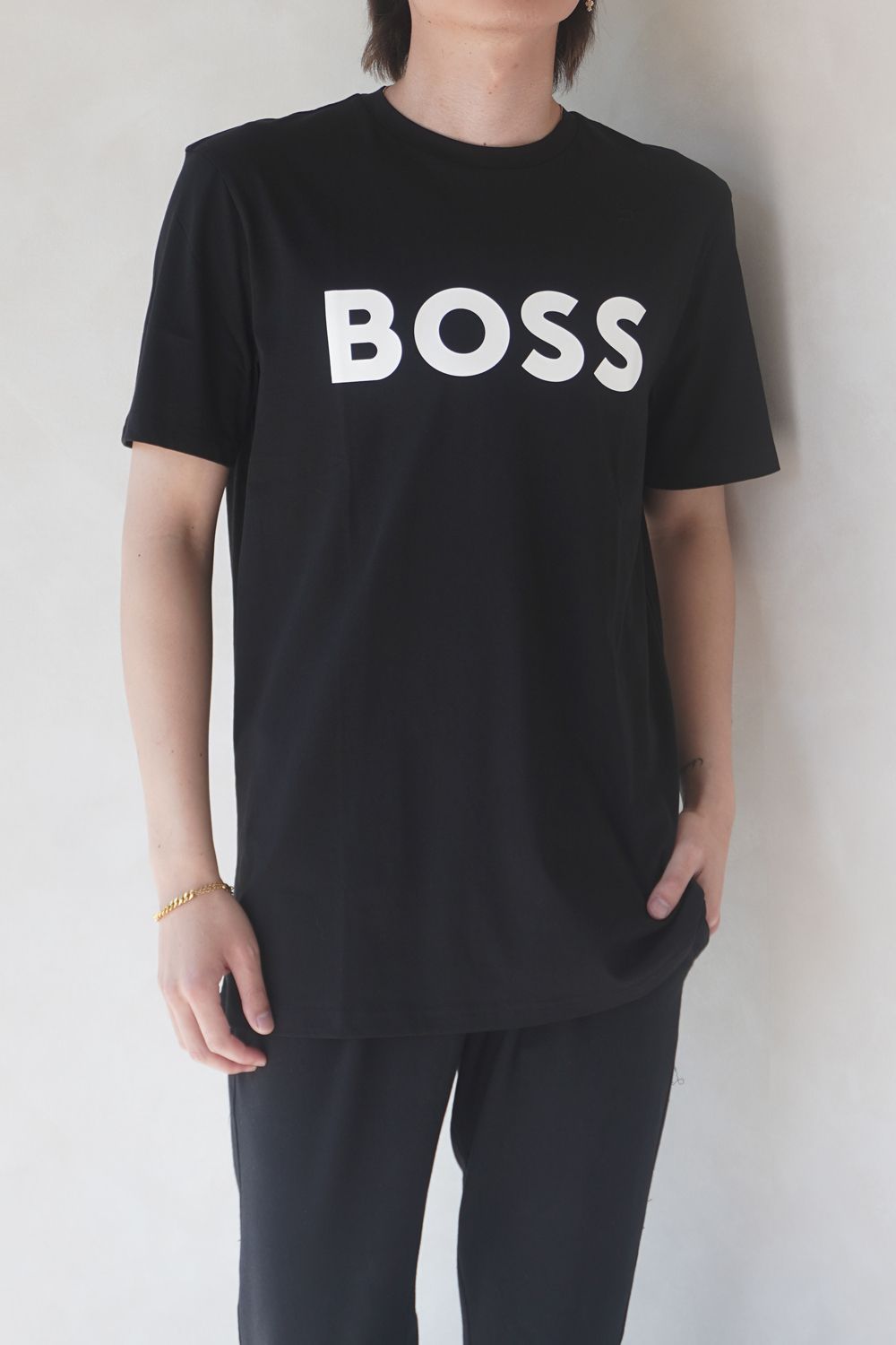 BOSS ロゴ ロングTシャツ | ブラック | FARFETCH JP