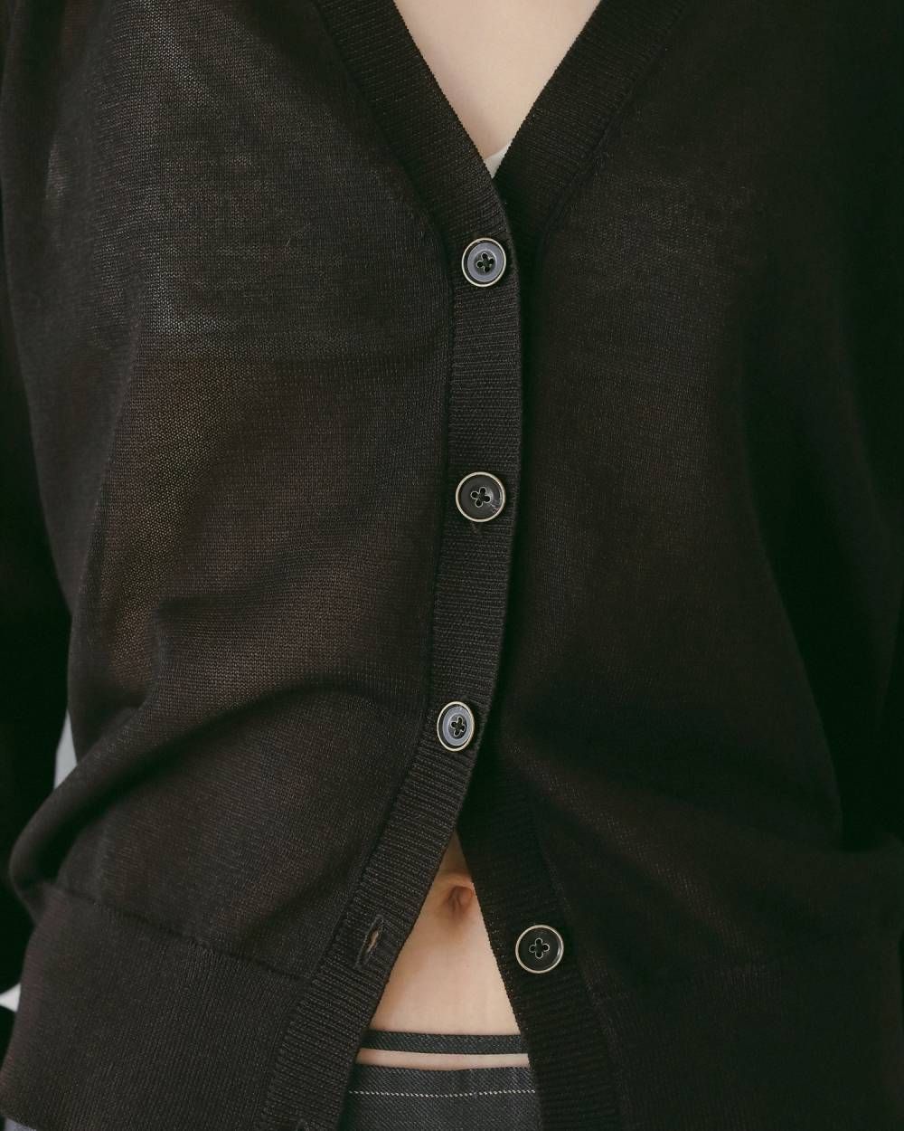 ハイゲージ シアーカーディガン (ブラウン) Highgauge Sheer Cardigan (Brown) / 26SS