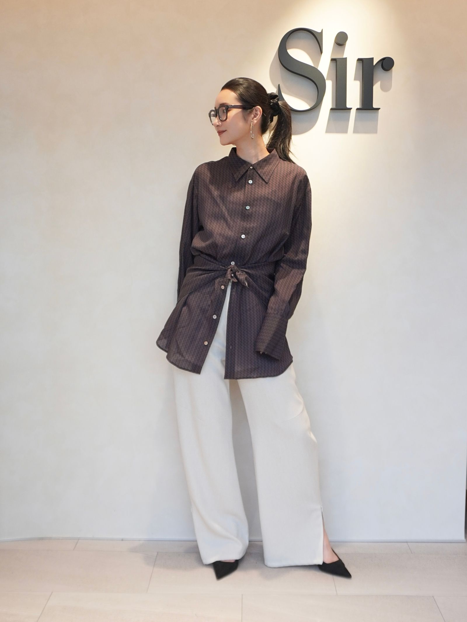 【25AW】GEOMETRIC SHIRT / ジオメトリックシャツ (ブラウン)