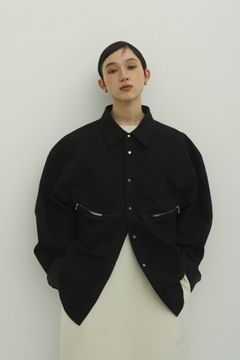 western leather shirt / ウエスタンレザーシャツ (ブラック)