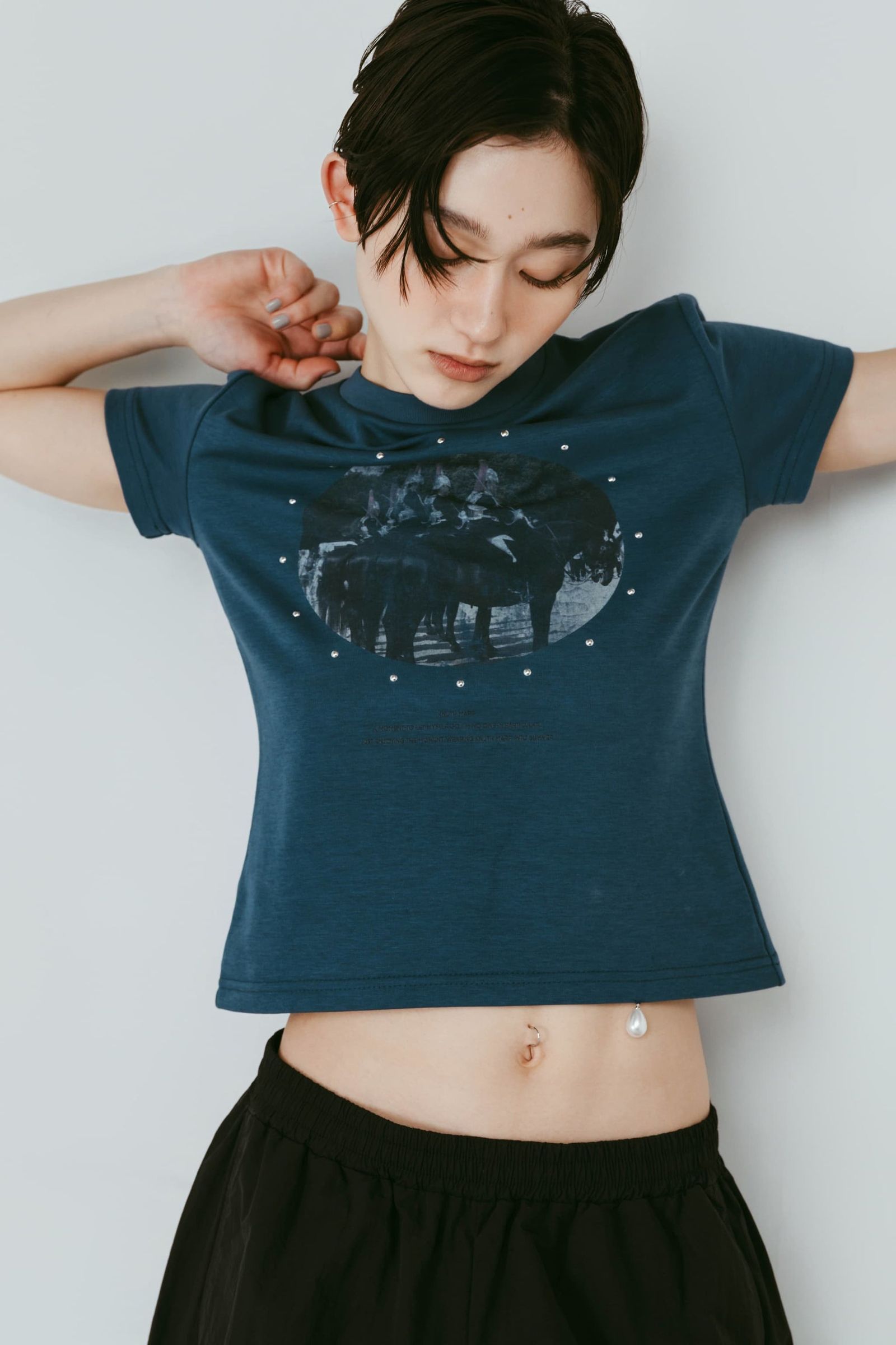 スタッズコンパクトTシャツ (ブルー) studded compact tee (Blue) /  26SS