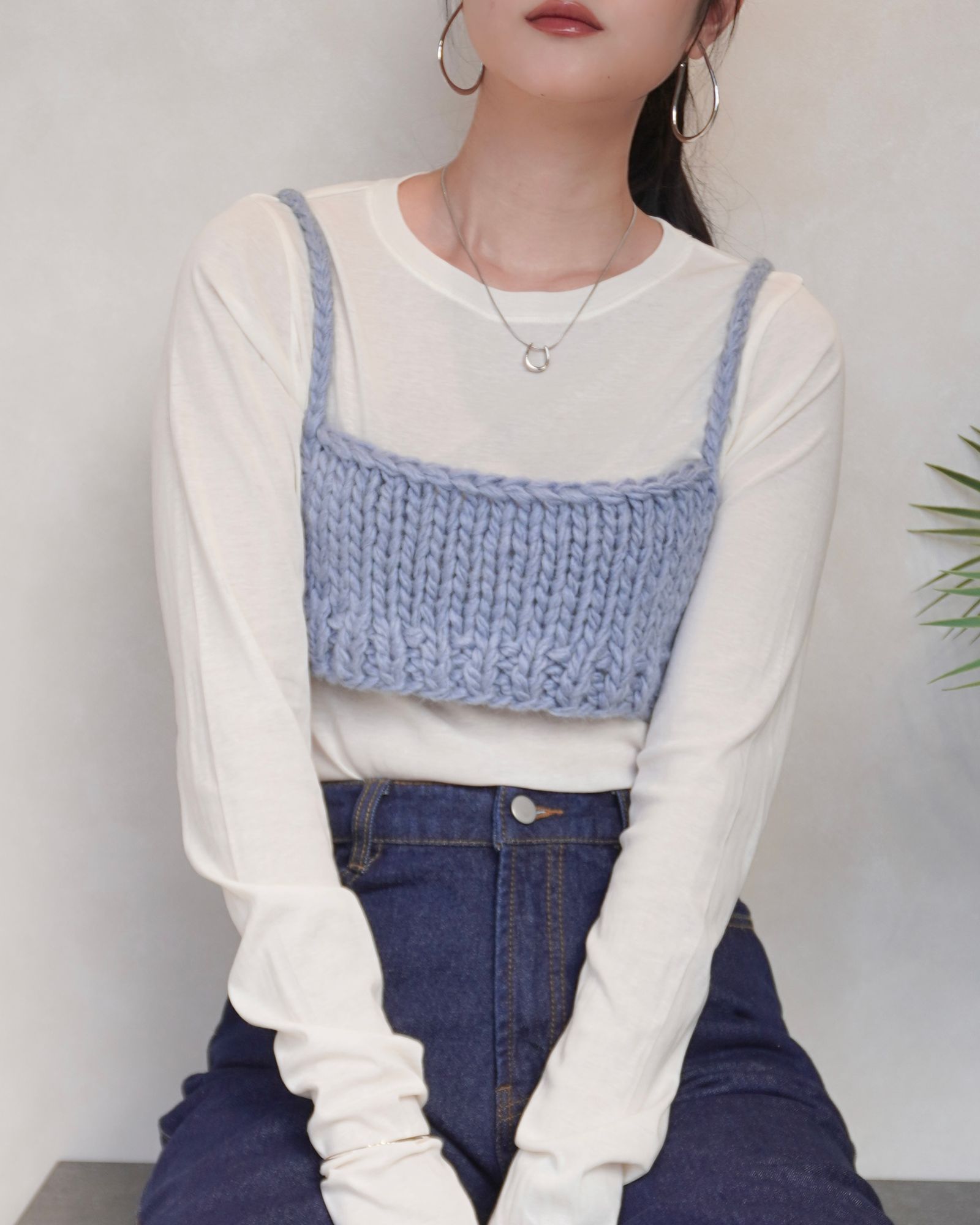 CAVEZA ROSSO - 【25AW】Low Gauge Knit Bustier / ローゲージ
