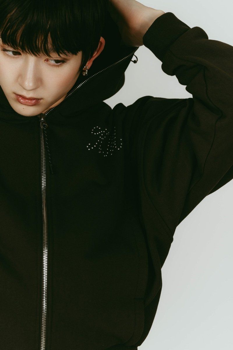 pierced hooded sweatshirt (Charcoal) / ピアス スウェットフーディ (チャコール) / 26SS