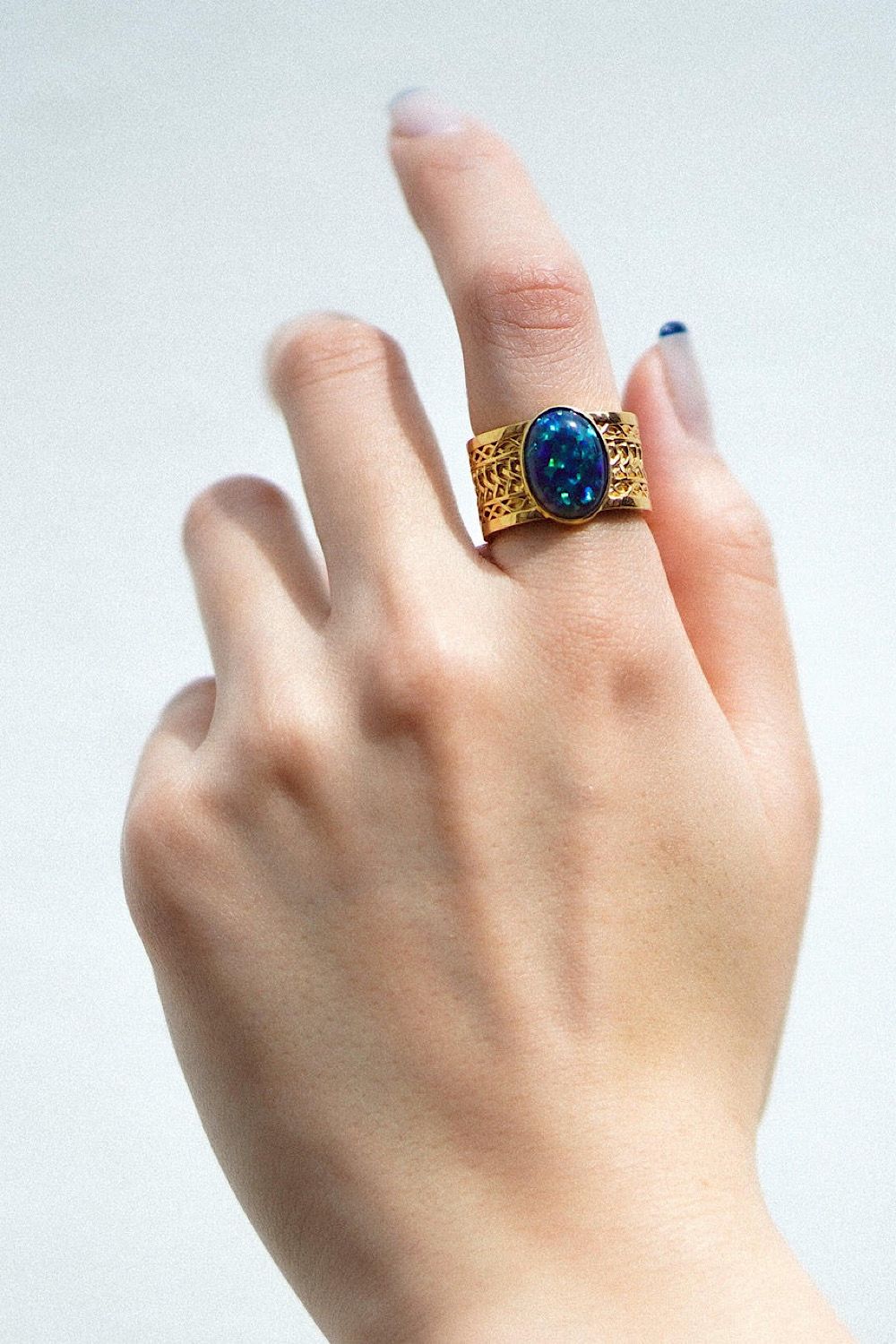 ARCHAIC MURAL OPAL RING / アルカイック ミューラル オパール リング STERLING SILVER 925 (ゴールドベルメイユ)