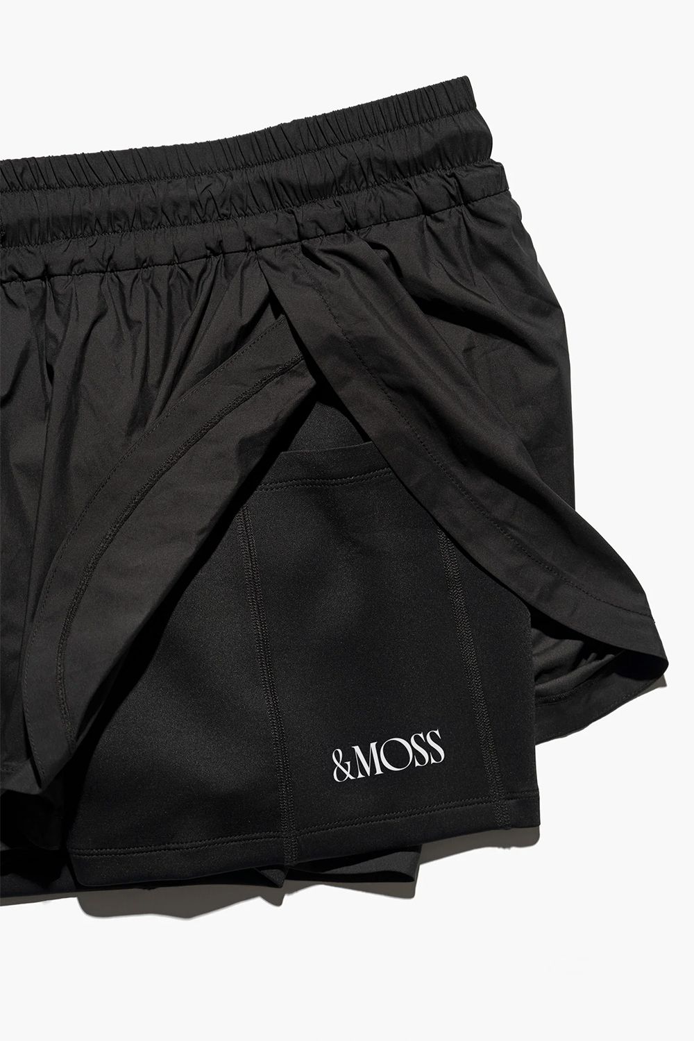 LAYARED ACTIVE SHORTS / レイヤード アクティブショーツ (ブラック) / レディース