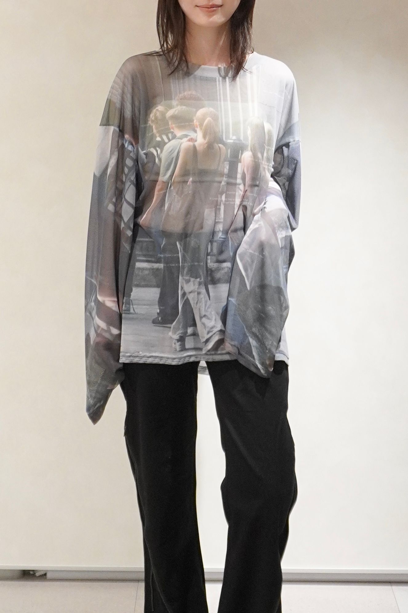 シアープリント ロングスリーブTシャツ (ガールズ) school sheer long-sleeve tee(unisex) (Girls) /  26SS