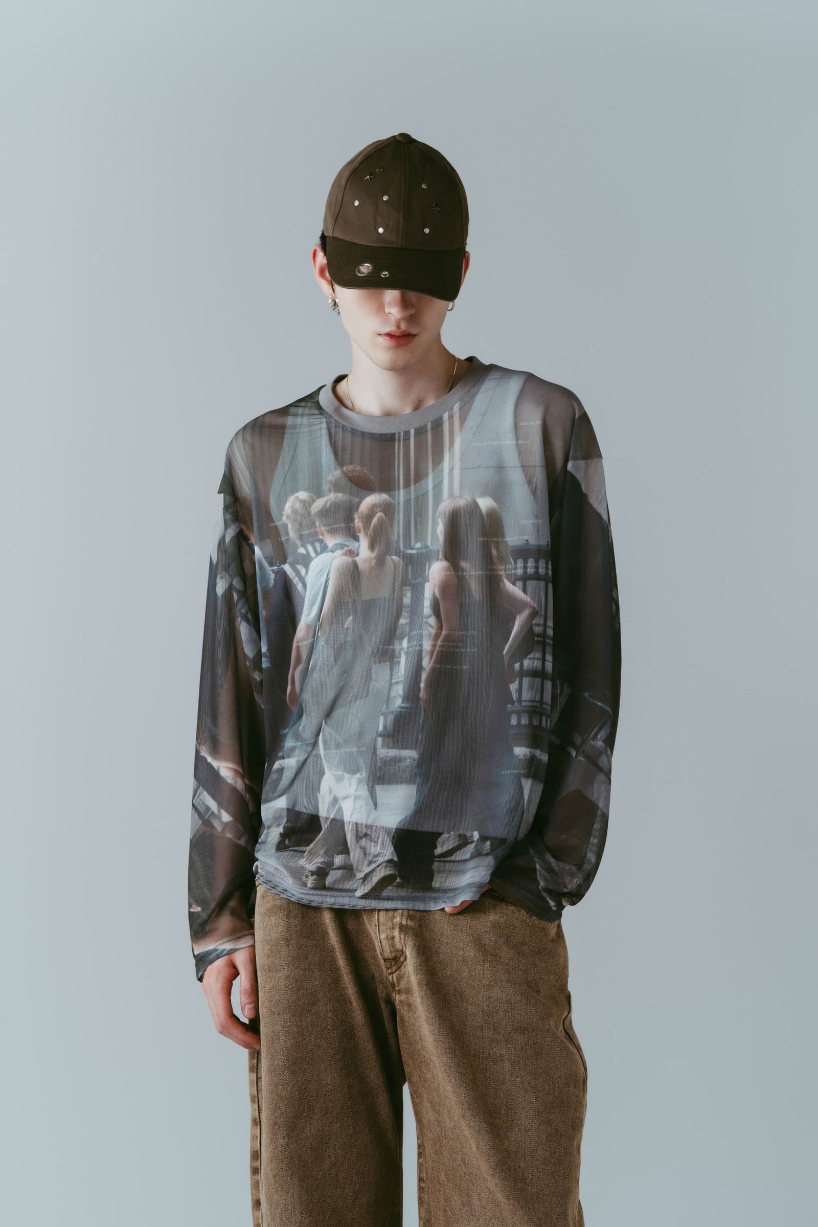 シアープリント ロングスリーブTシャツ (ガールズ) school sheer long-sleeve tee(unisex) (Girls) /  26SS