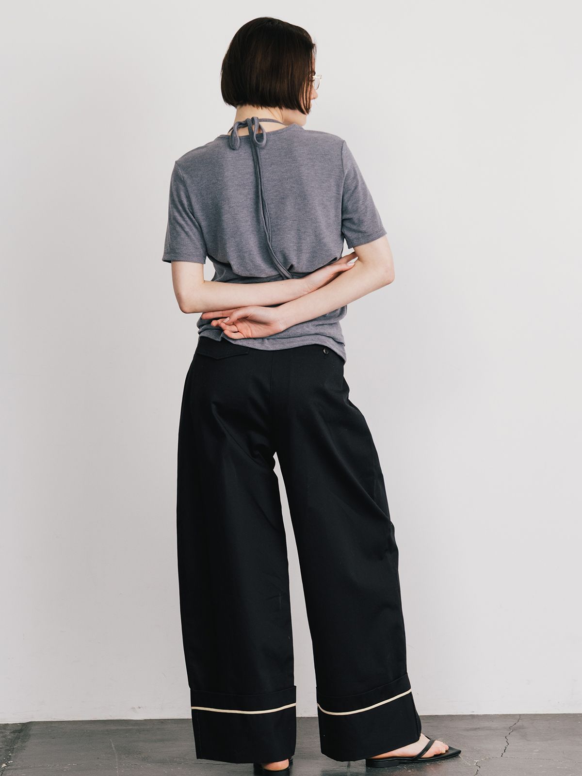 【25SS】COTTON WIDE PANTS / コットンワイドパンツ (ブラック)