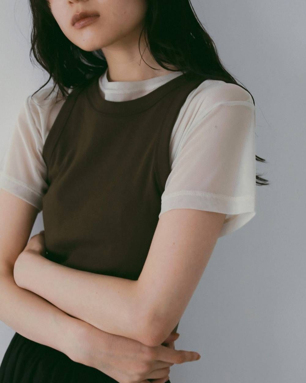 シアーチュールTシャツ (アイボリー) Sheer Tulle T-Shirts (Ivory) / 26SS