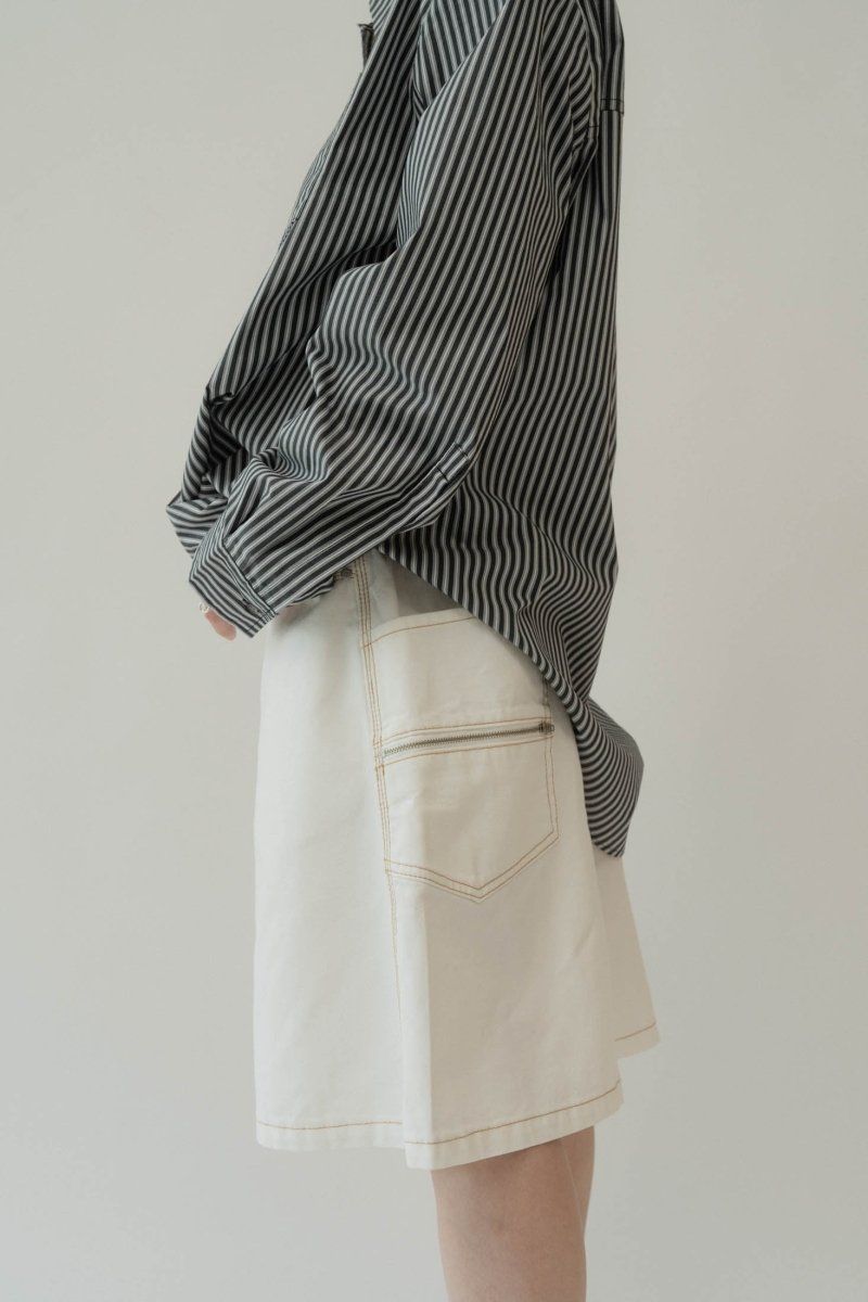 back label denim half pants / バックラベル デニムハーフパンツ (ホワイト) / 25SS