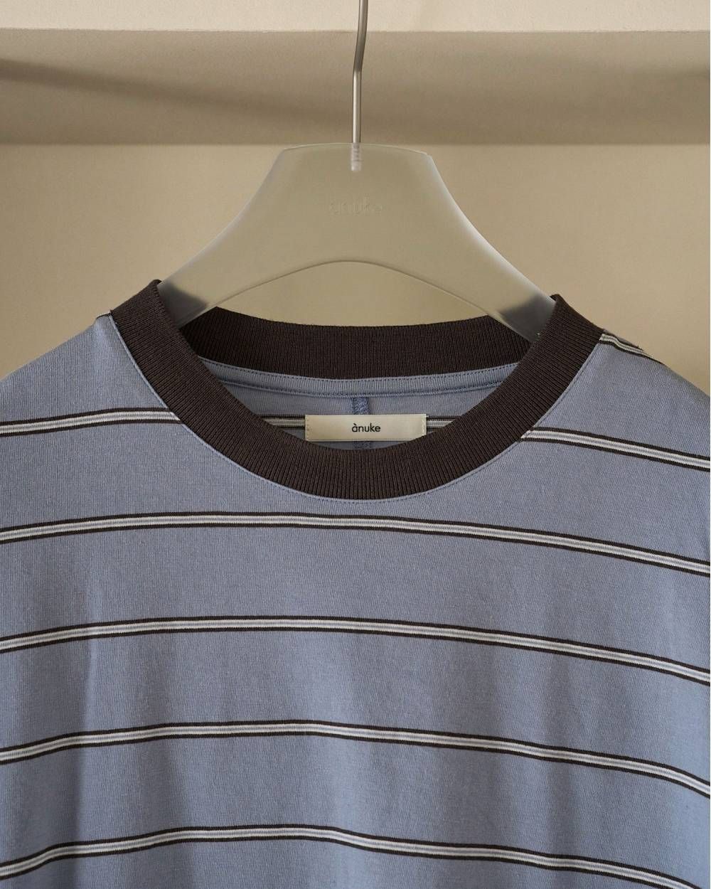 ボーダー ルーズロンT (アイスブルー) Border Loose Long T-shirts (Ice blue) /  26AW
