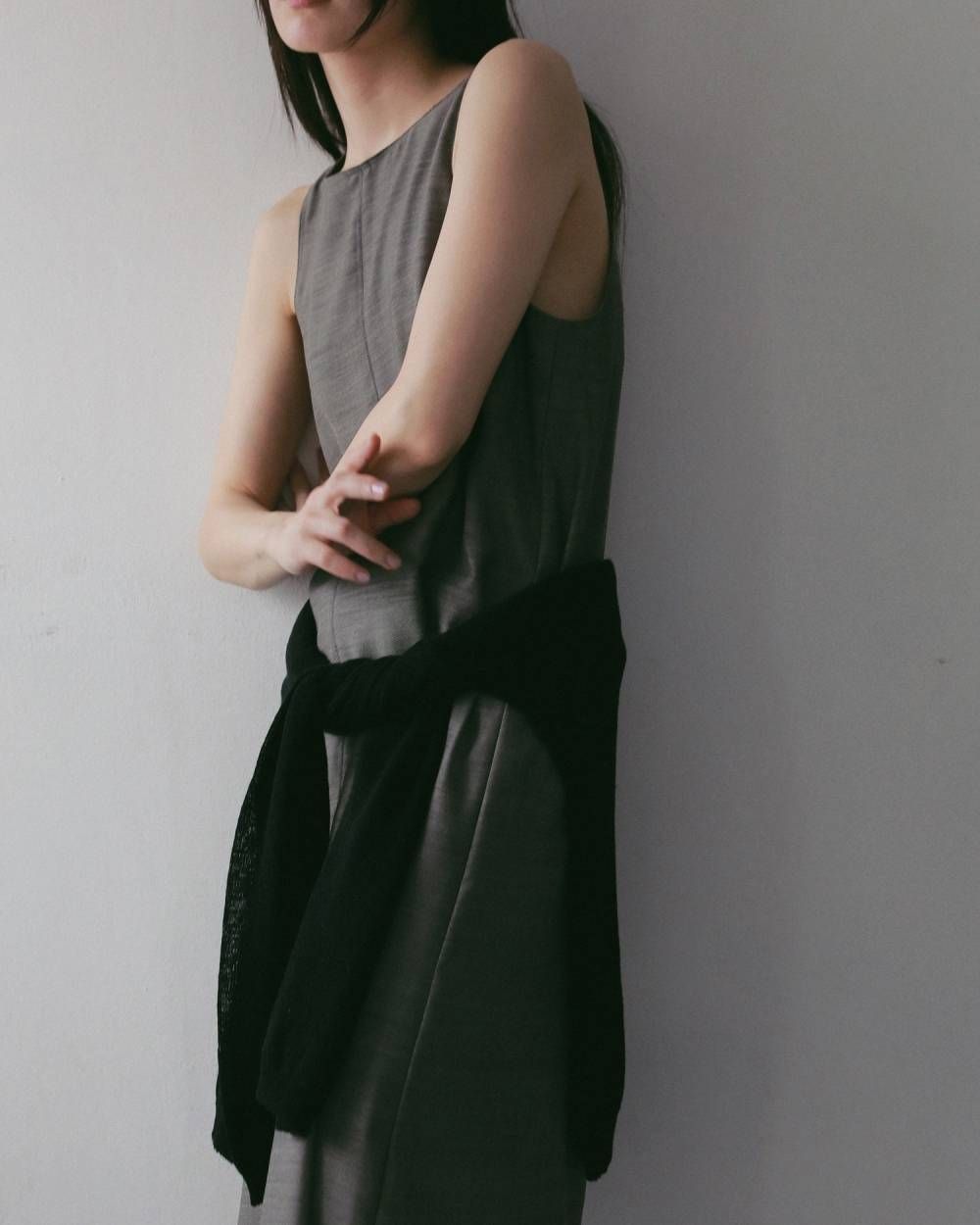 コットンリネン ルーズニット (ブラック) Cottonlinen Loose Knit (Black) / 27SS
