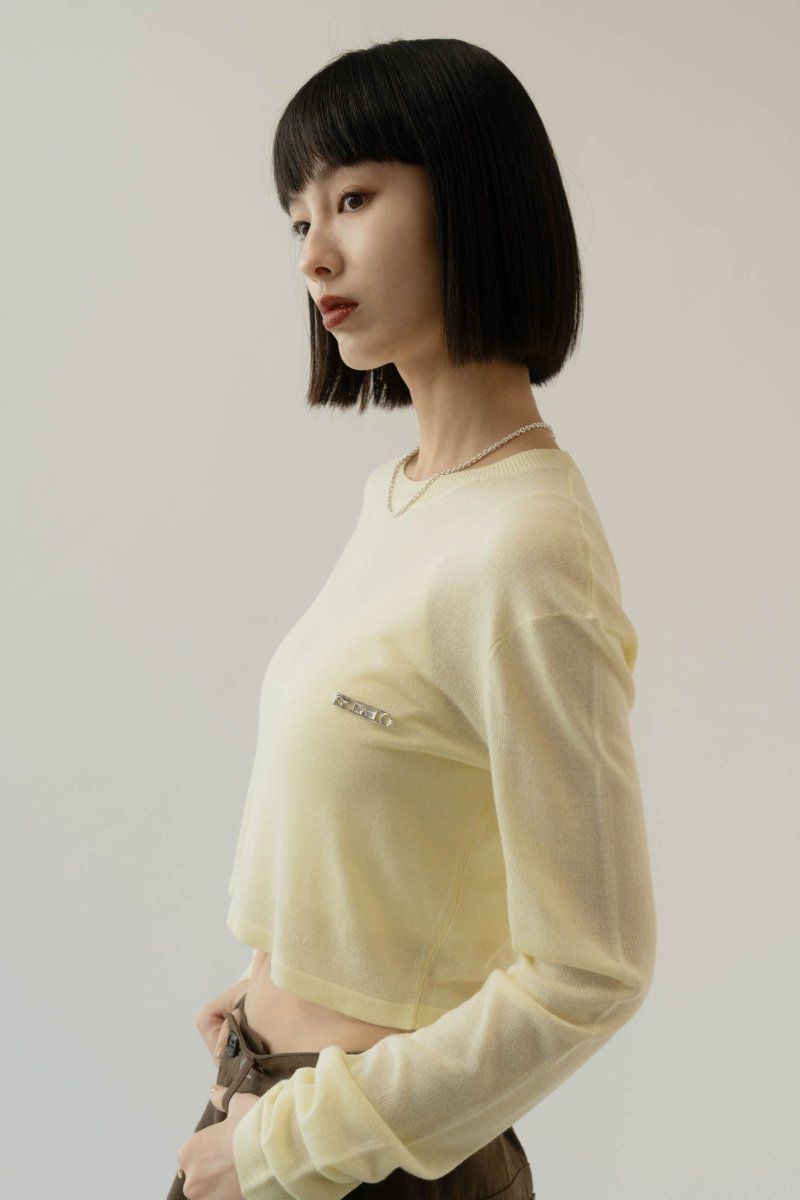 cropped sheer knit/3color | KNUTH MARF