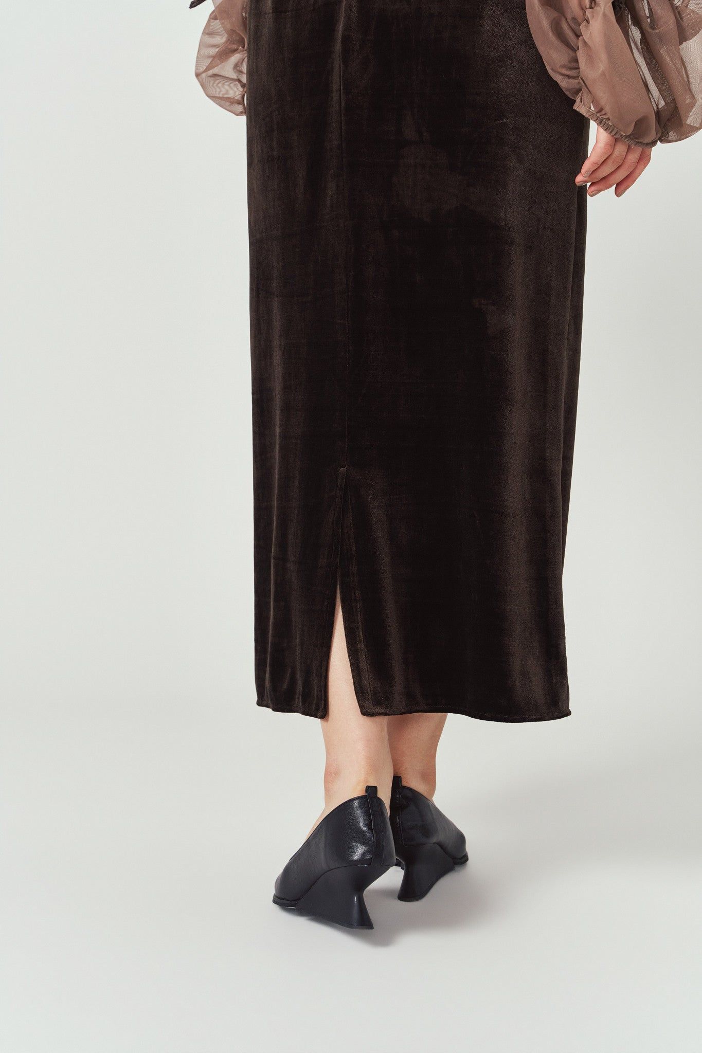 ドレープ チュールドレス (ブラウン) draped tulle dress (Brown) / 26AW
