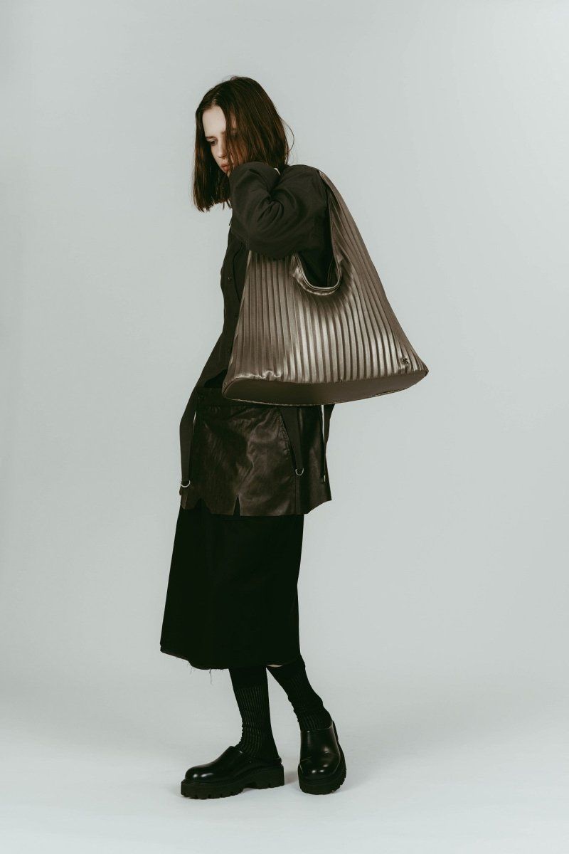 leather pleats bag (Silver) / レザープリーツバッグ (シルバー) / 26SS