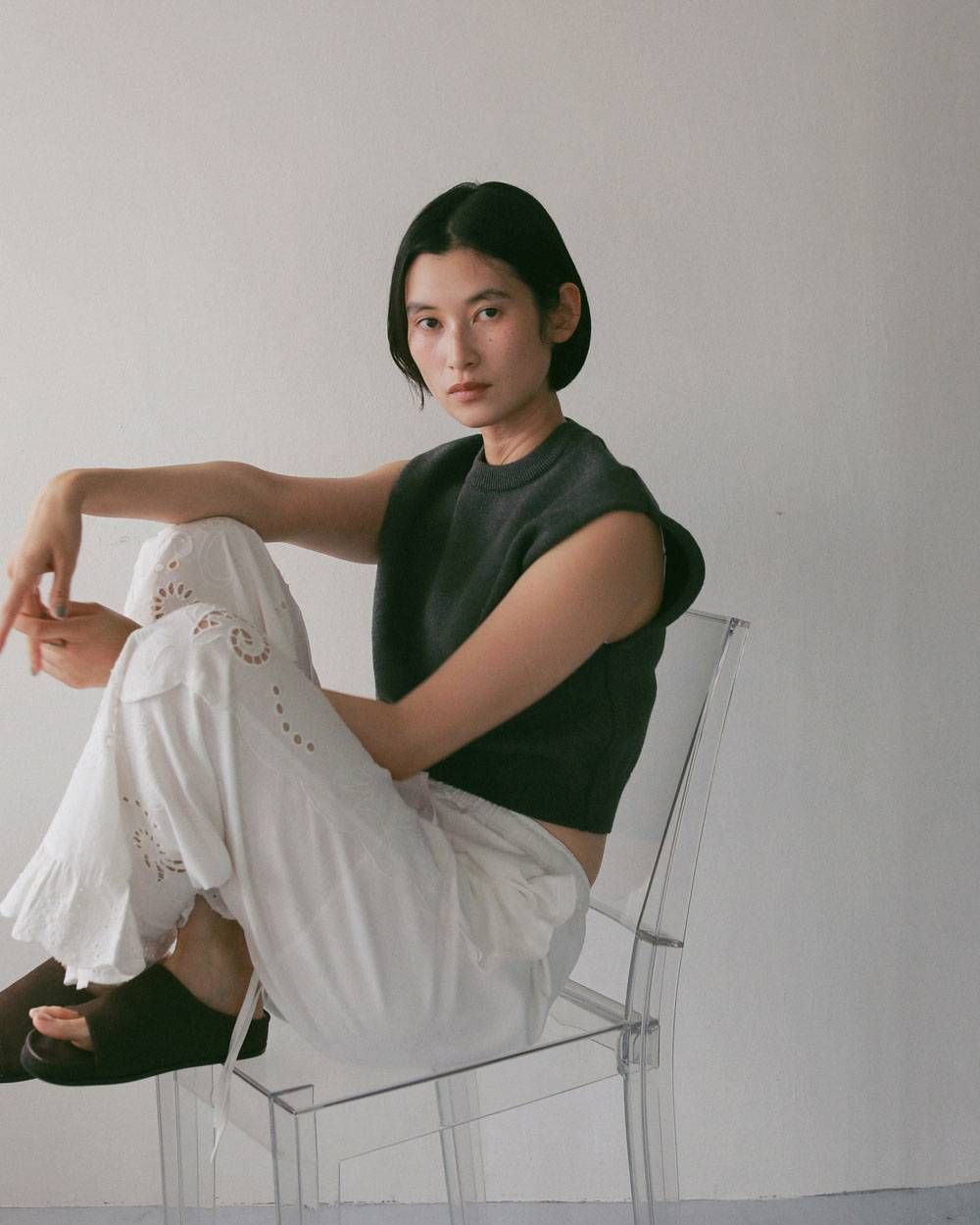カットワーク レースパンツ (ホワイト) Cutwork Lace Pants (White) / 27SS