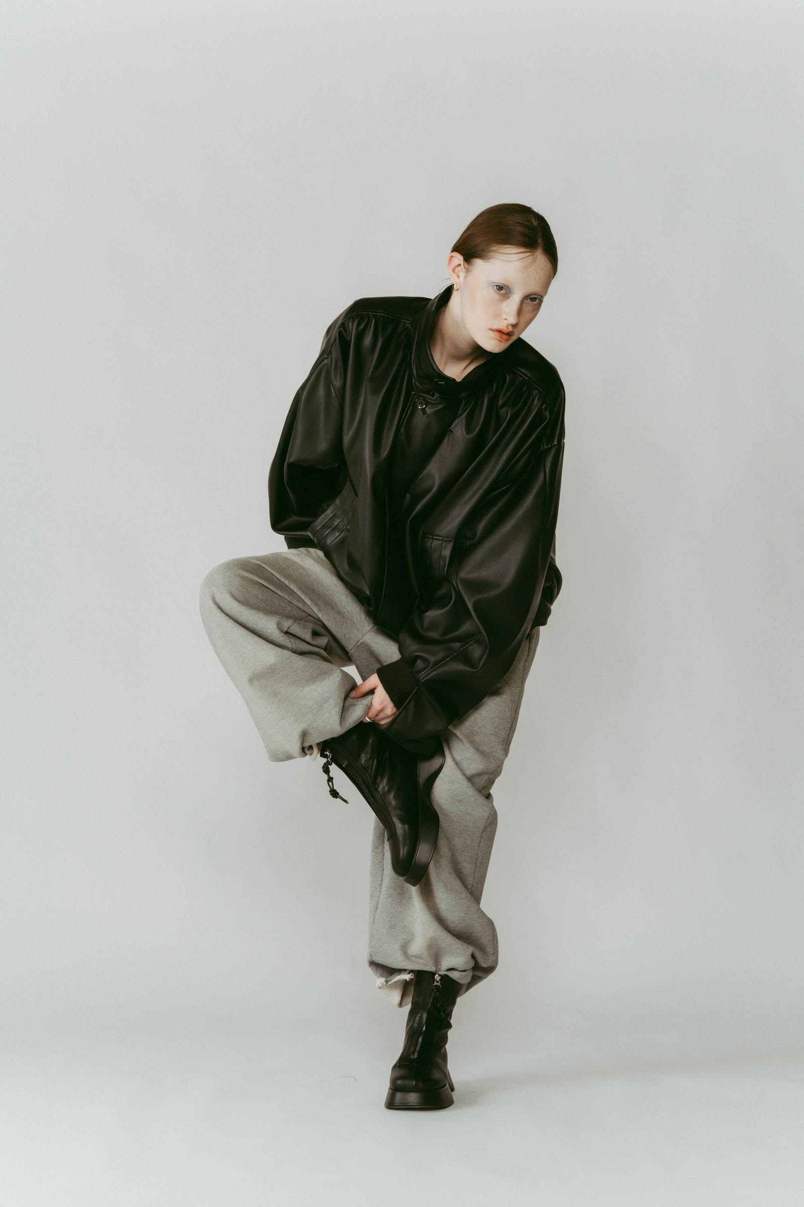 front zip platform boots / フロントジップ プラットフォーム ブーツ (ブラック) / 25AW