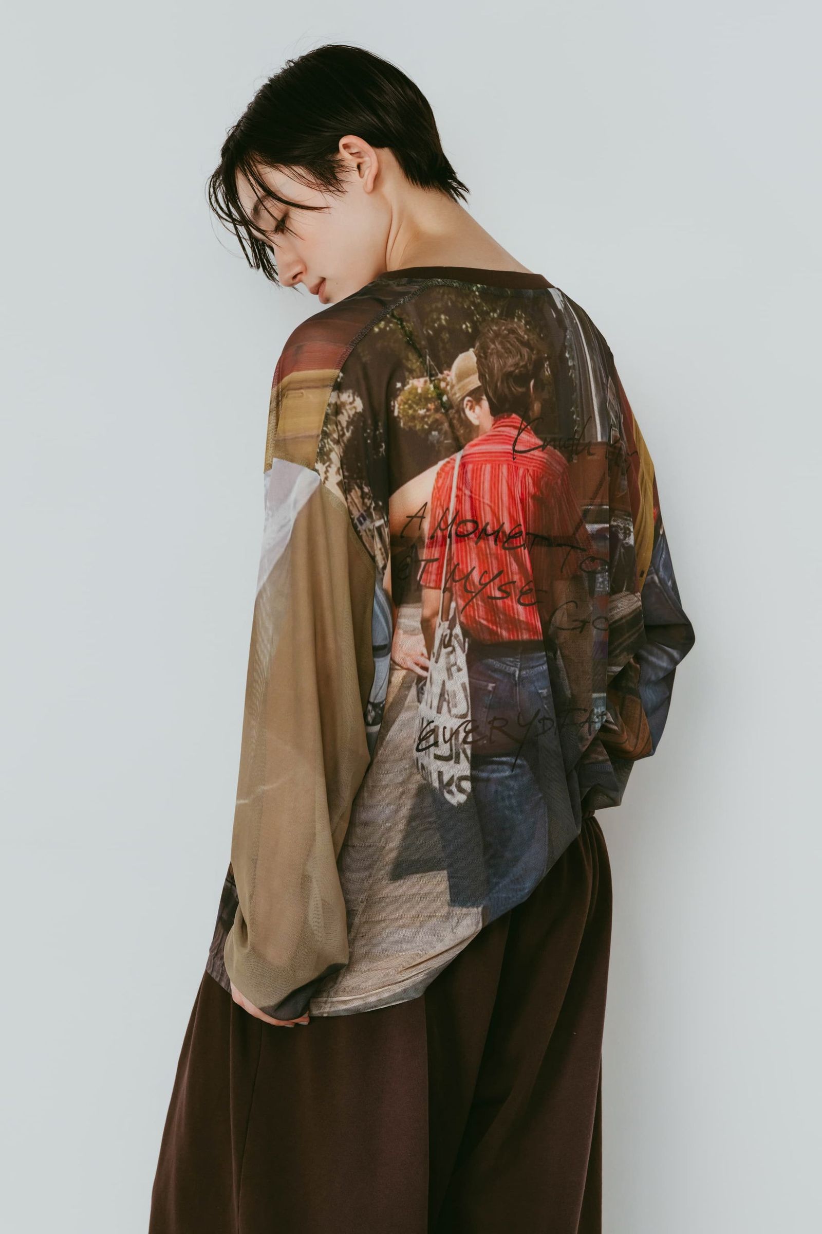 シアープリント ロングスリーブTシャツ (オジ) oji sheer long-sleeve tee(unisex) (Oji) /  26SS