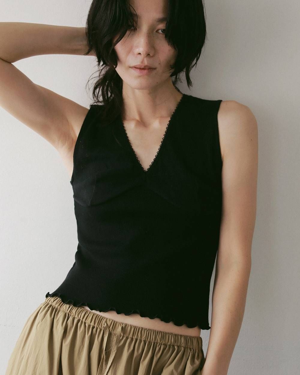 ヴィンテージ パターンメッシュ タンクトップ (ブラック) Vintage Patternmesh Tanktop (Black) / 27SS