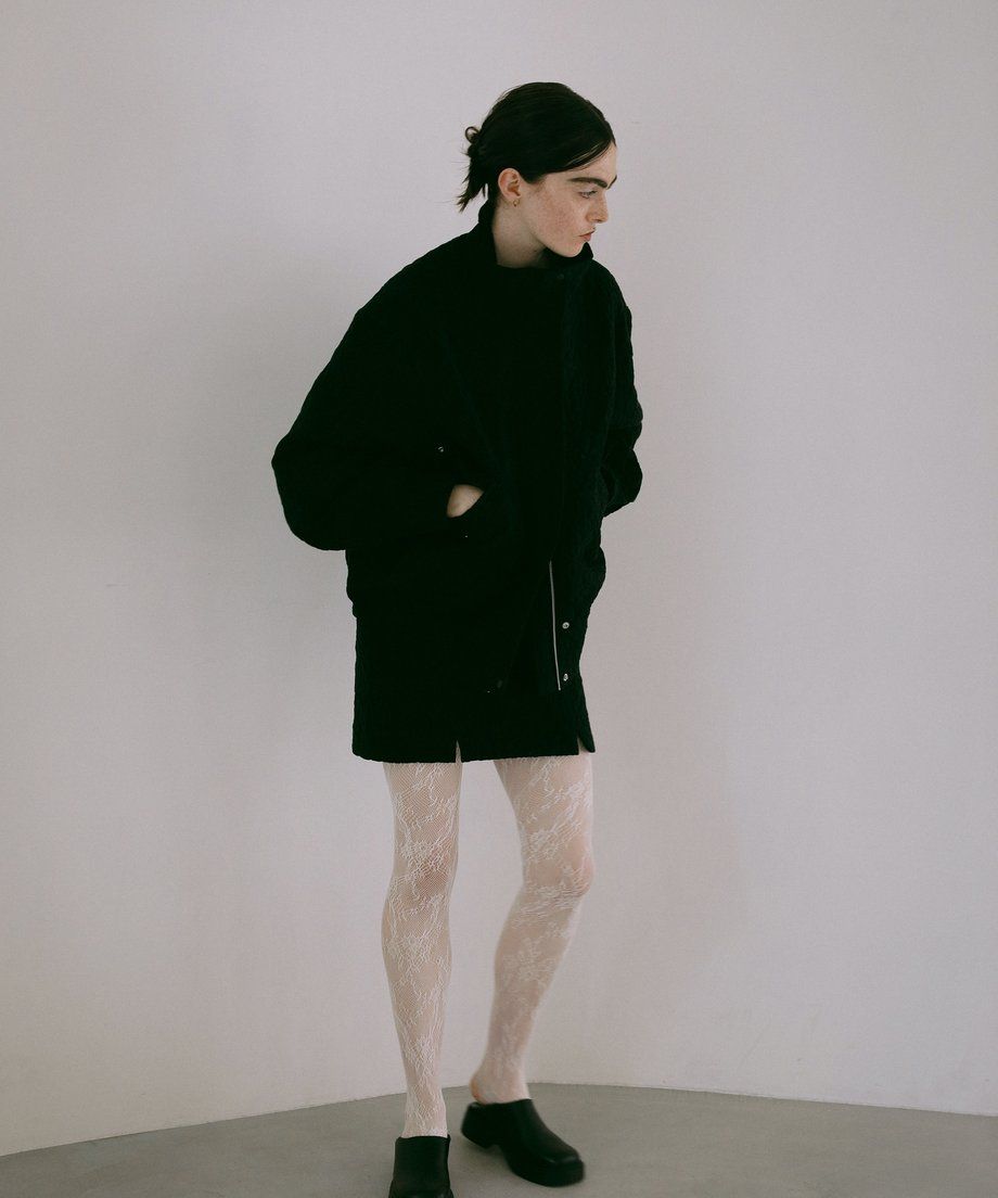 Jeanne jacquard mini skirt pants / ジェーンジャカードミニスカートパンツ (ブラック)