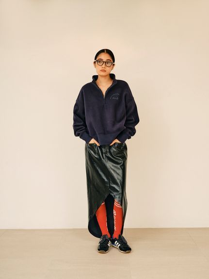 ZIP Sweat tops / ZIPスウェットトップス (ネイビー×ネイビー) / 25AW