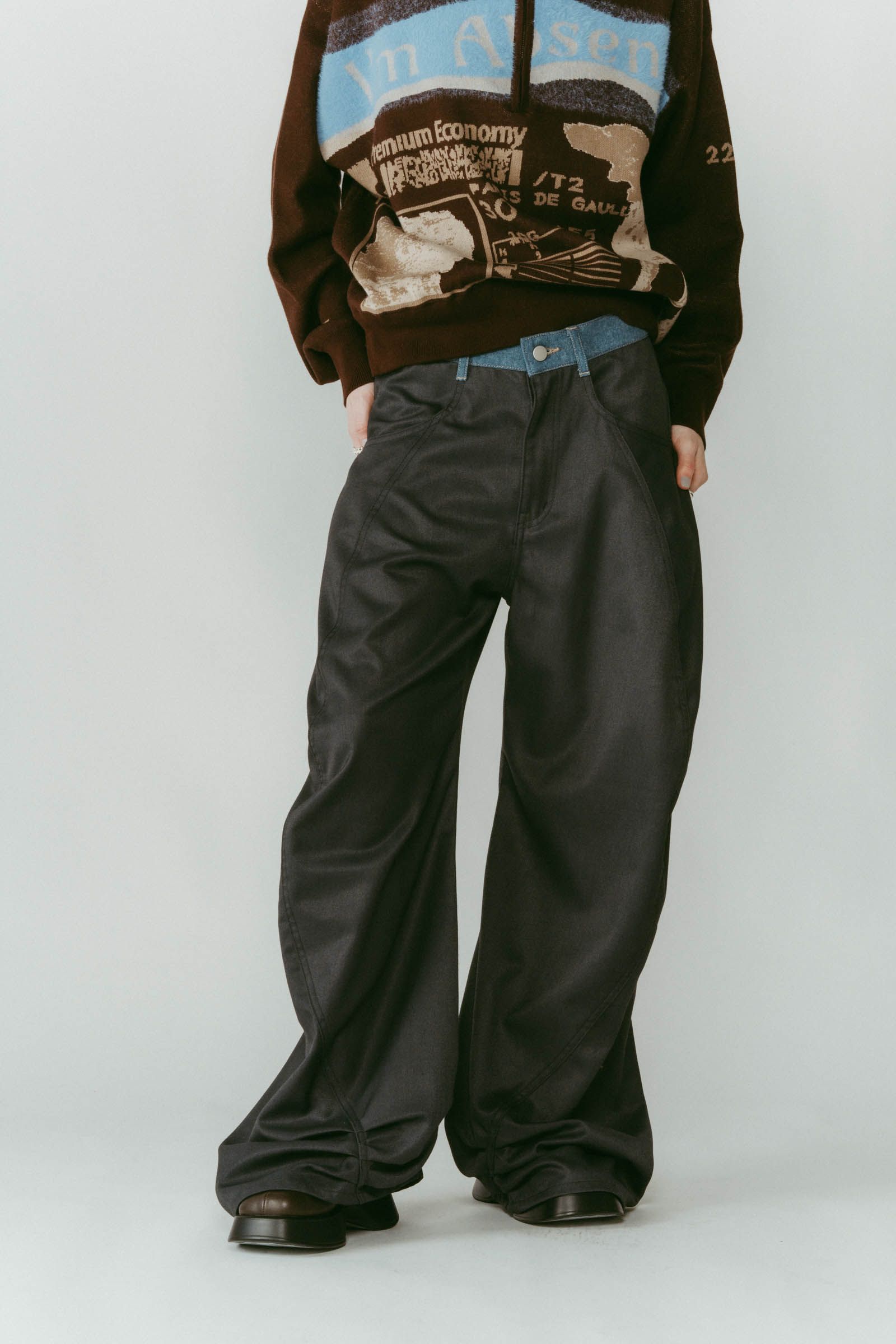 tuck design denim pants / タックデザインデニムパンツ (グレー) / 25AW