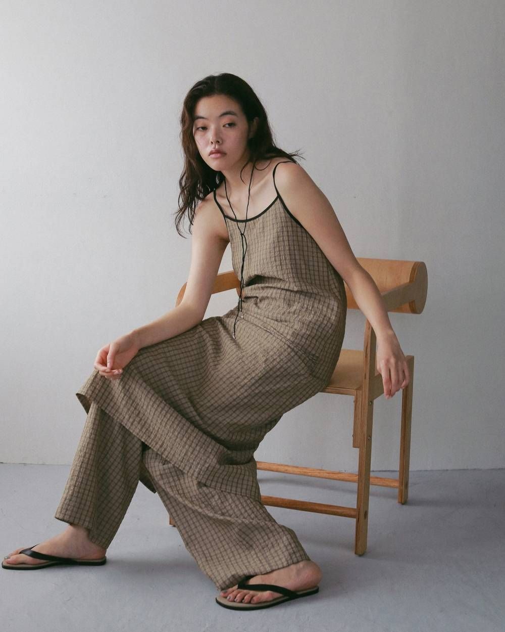 シアサッカー ルーズパンツ (ベージュ) Suckercheck Loose Pants (Beige) / 27SS