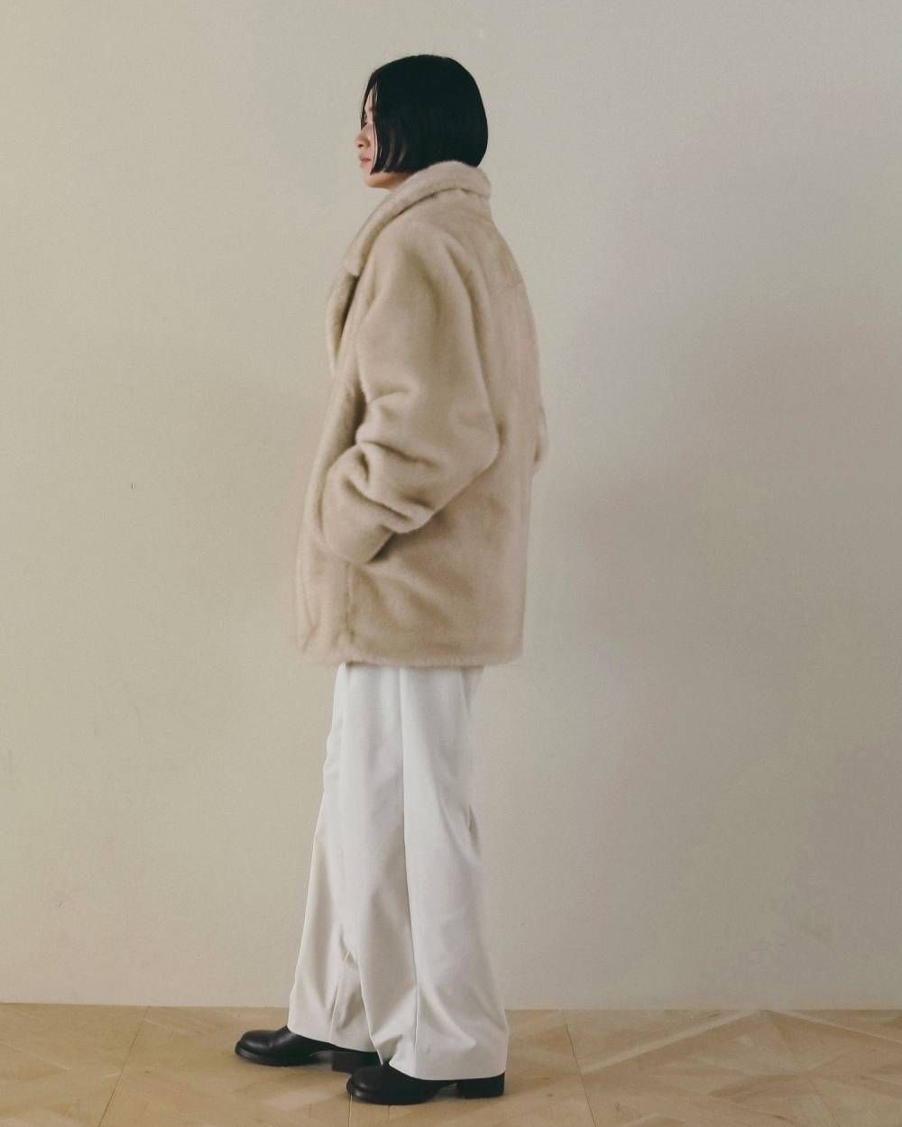 エコミンクファー ジャケット (アイボリー) Eco Minkfur Jacket (Ivory) / 26AW 【6月29日まで期間限定予約】
