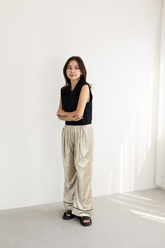 SLAB COTTON KNIT TOPS / スラブコットンニットトップス (ブラック)