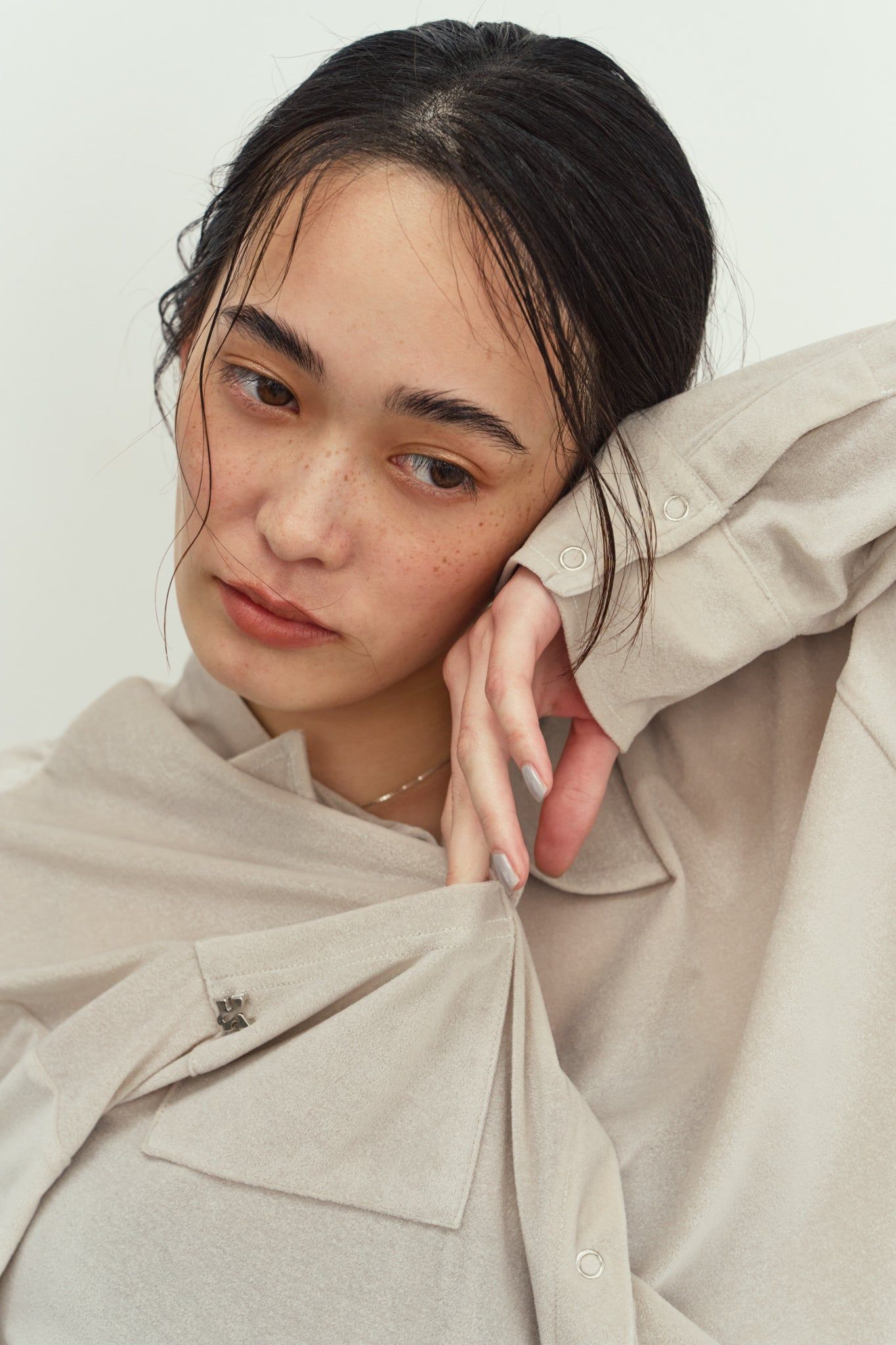 2ウェイ ベロアシャツ (ライトグレー) 2way velour shirt (Lightgray) / 26AW