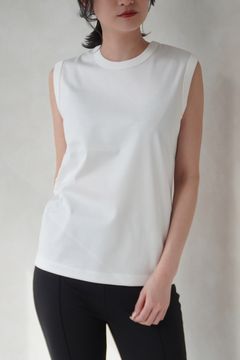 REFINA SLEEVELESS T-SHIRT / リフィナスリーブレスTシャツ (オフホワイト)