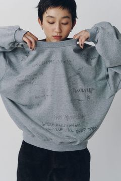 メッセージ スウェット (グレー) message sweatshirt(unisex) (Gray) / 26AW