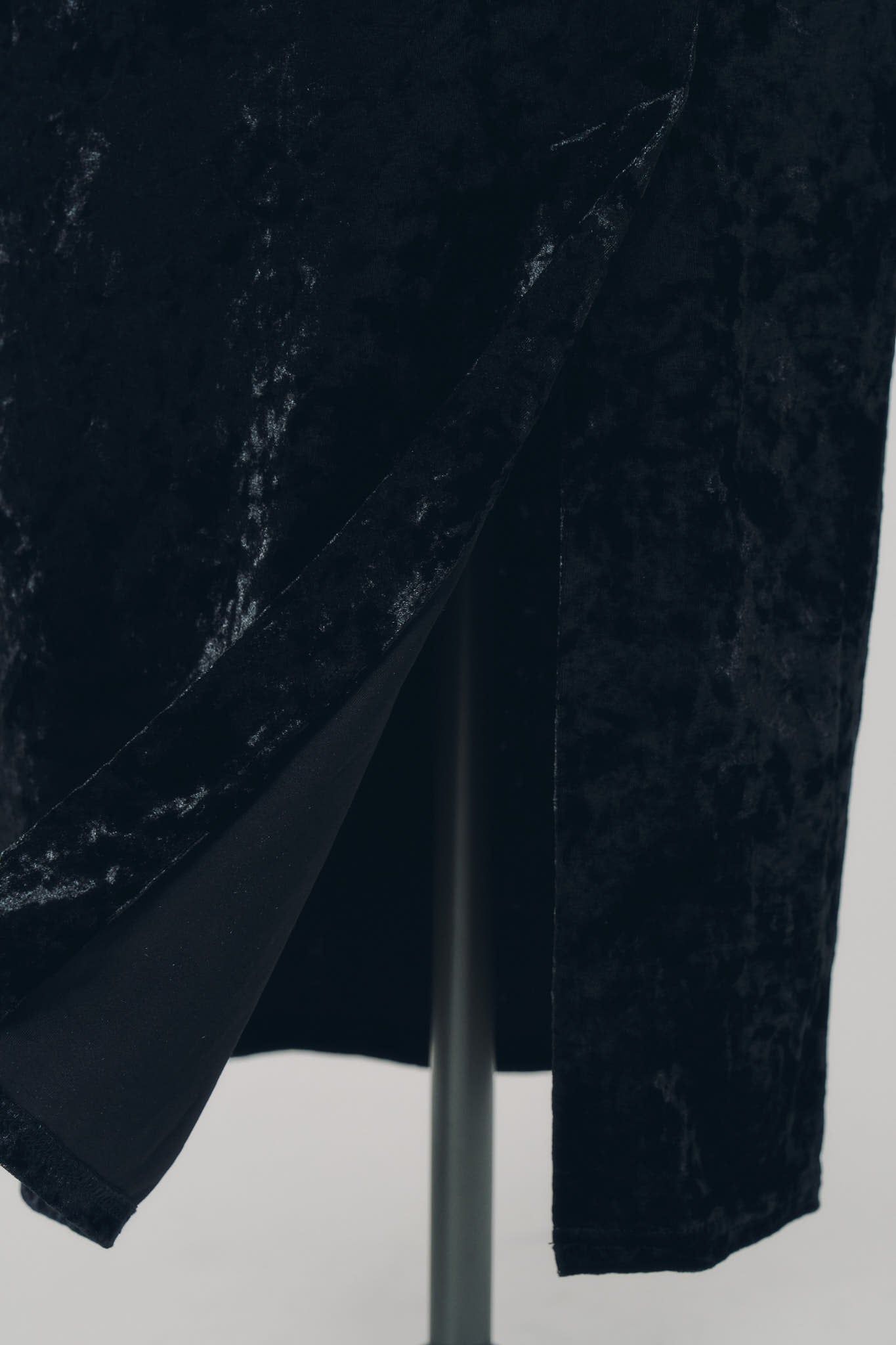 2ウェイ ベロアドレープドレス (ブラック) 2way draped velour dress (Black) / 26AW