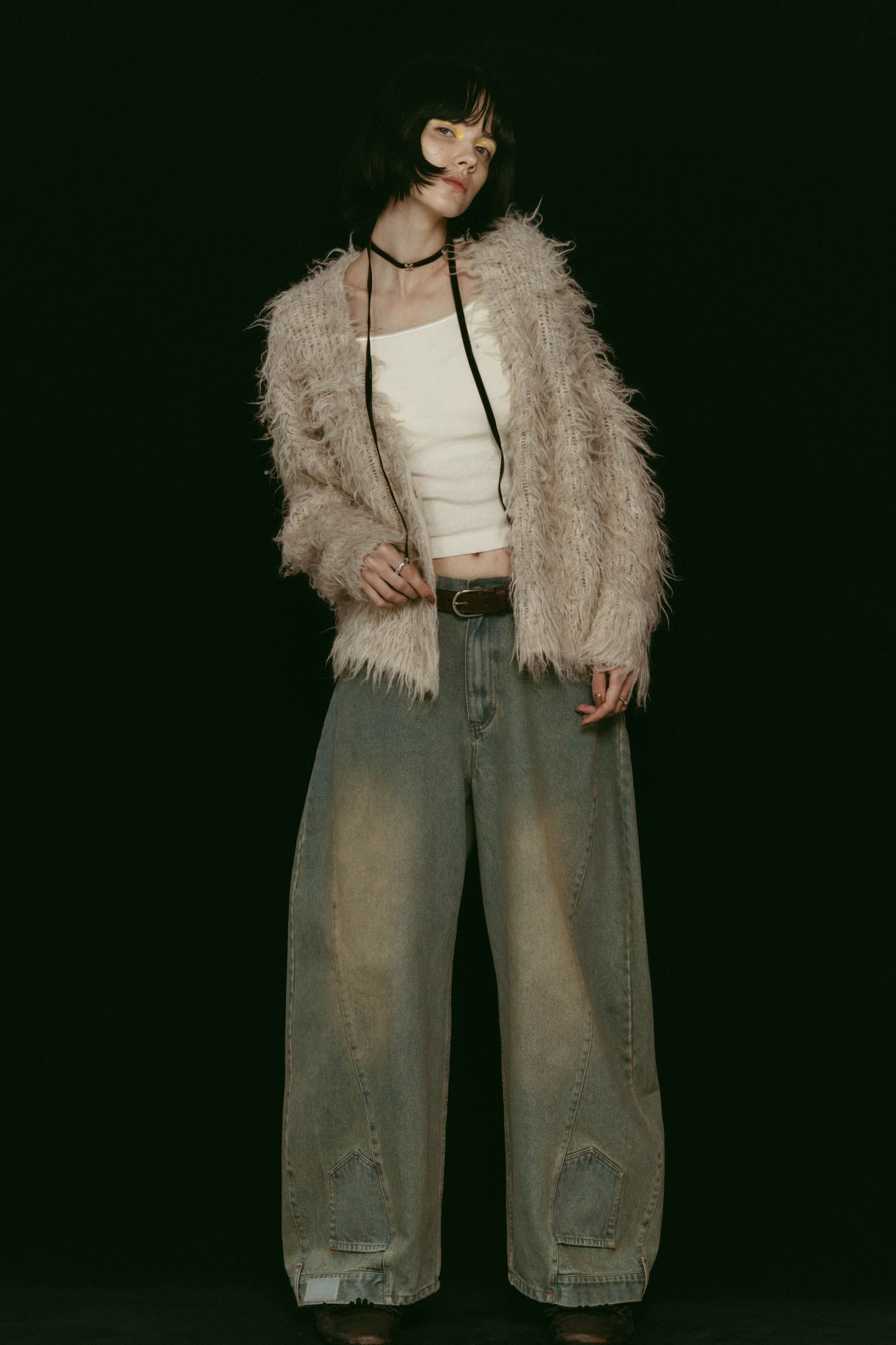 shaggy cardigan / シャギーカーディガン (ライトベージュ) / 25AW
