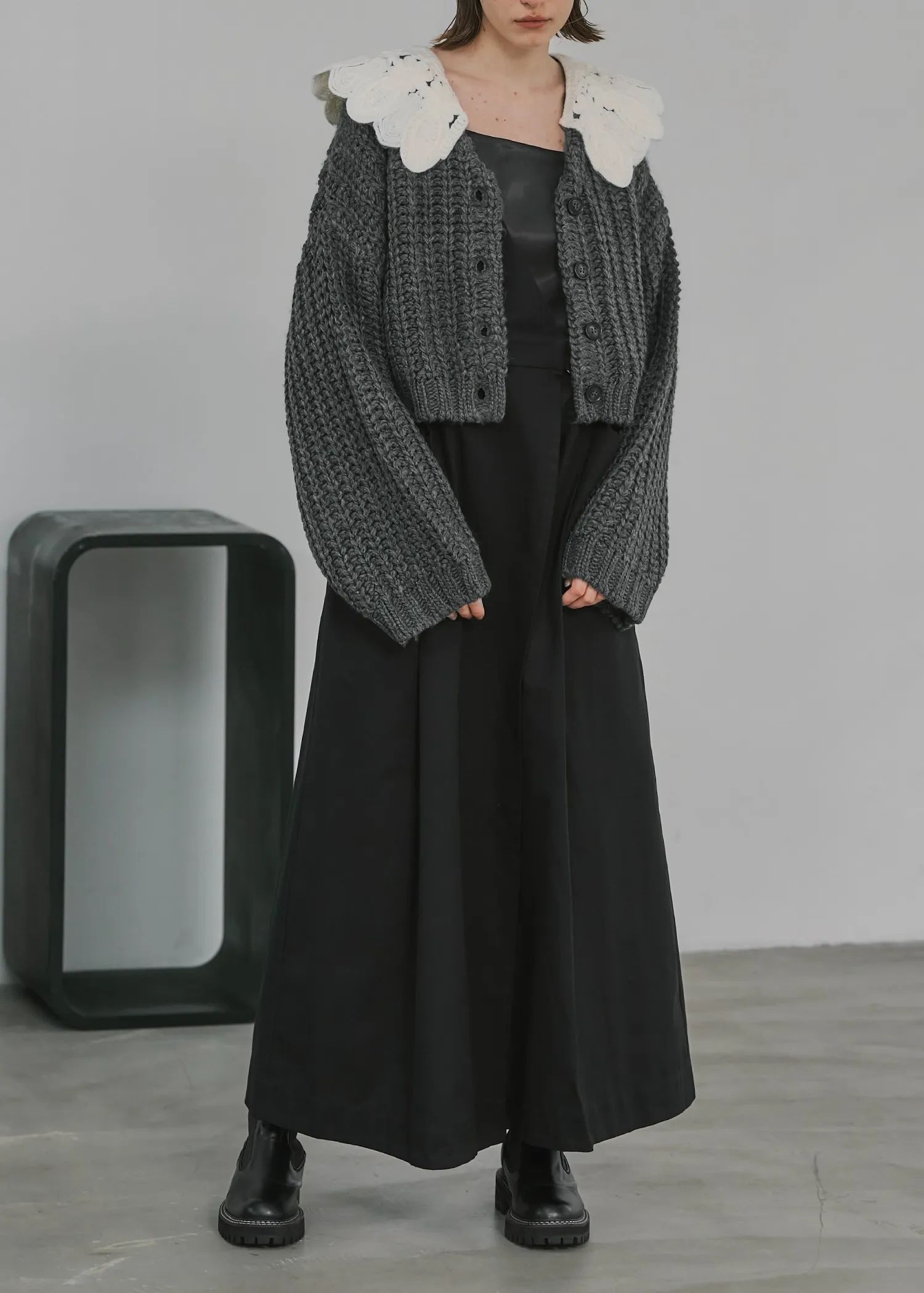 one shoulder twill OP / ワンショルダーツイルワンピース (ブラック) / 25AW