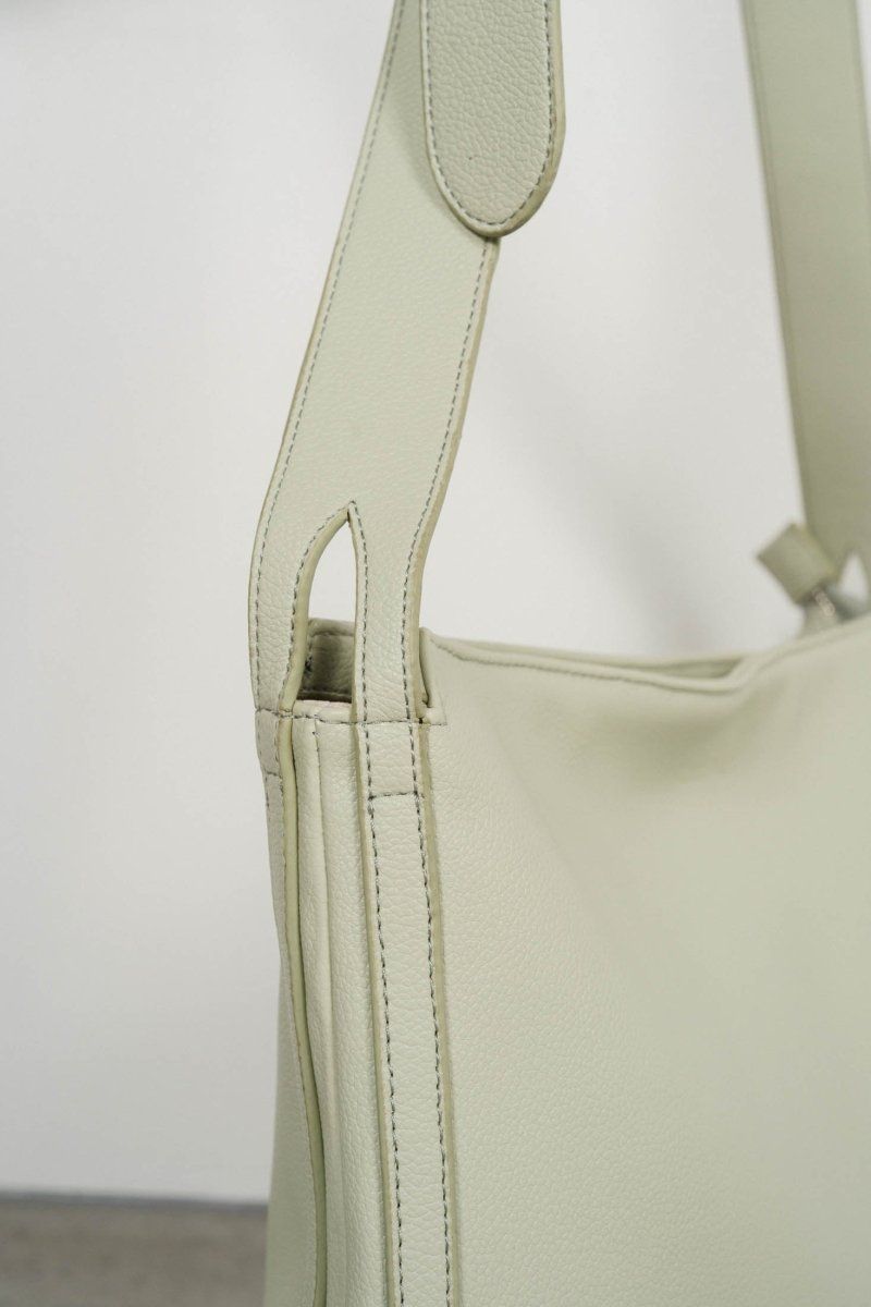 front zip pocket shoulder bag / フロントジップポケット ショルダーバッグ (ライムグリーン)