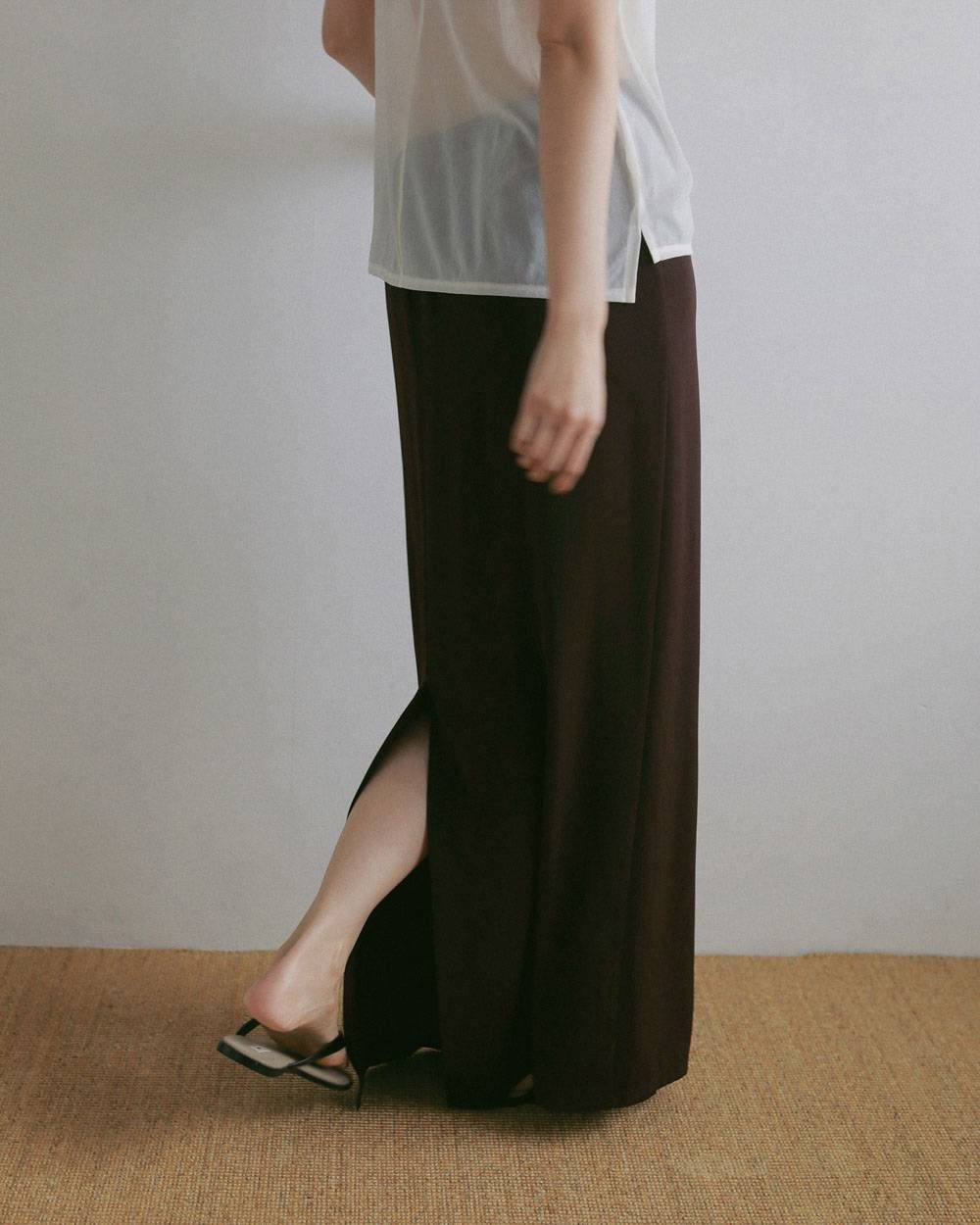 ジョーゼットペンシルスカート (ブラウン) Georgette Pencil Skirt (Brown) / 27SS