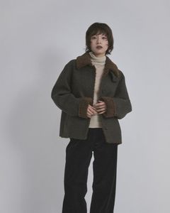 【先行予約】【26TH-20】ボンディングショートジャケット (ブラウン) Bonding Short Jacket (Brown) /  エコファー  /  フェイクファー 【受注期間6/14 23:59まで】