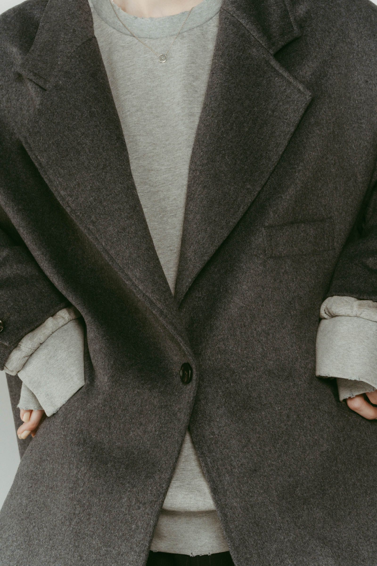 muffler overlay jacket(unisex) / マフラー オーバージャケット (グレー) / 25AW