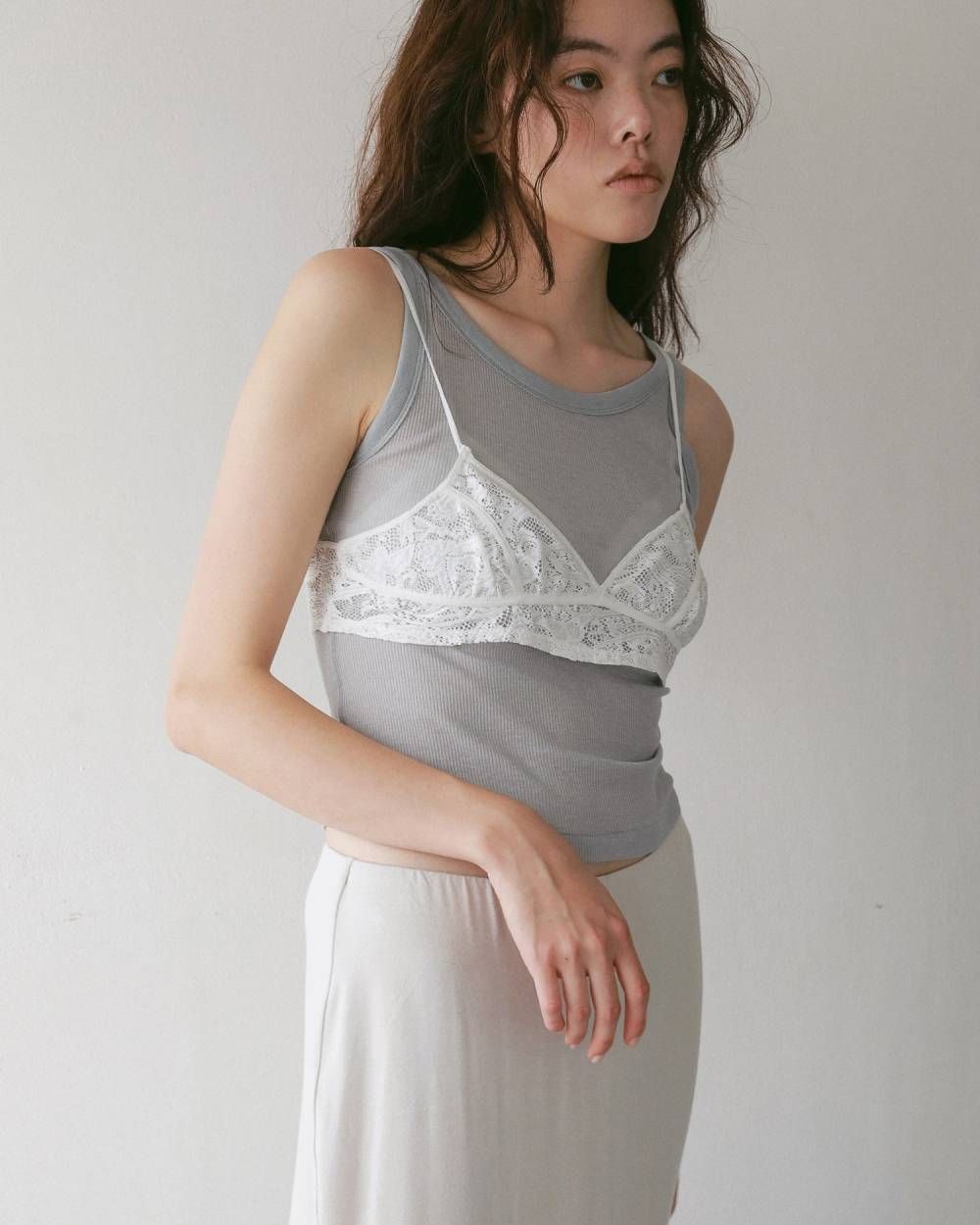 ウールタンクトップ (アイスブルー) Wool Rib Tanktop (Iceblue) / 27SS