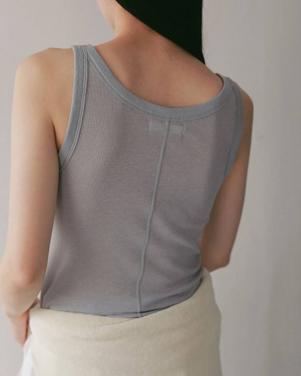 ウールタンクトップ (アイスブルー) Wool Rib Tanktop (Iceblue) / 27SS