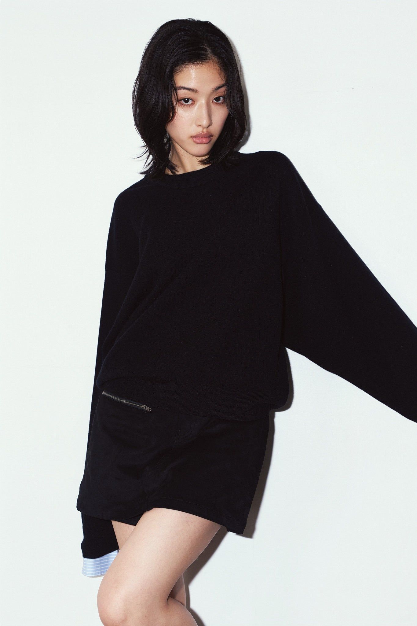 【UNISEXサイズ】2ウェイ ノームコア ニット (ブラック) 2way cuffs normcore knit(unisex) (Black) / 26AW