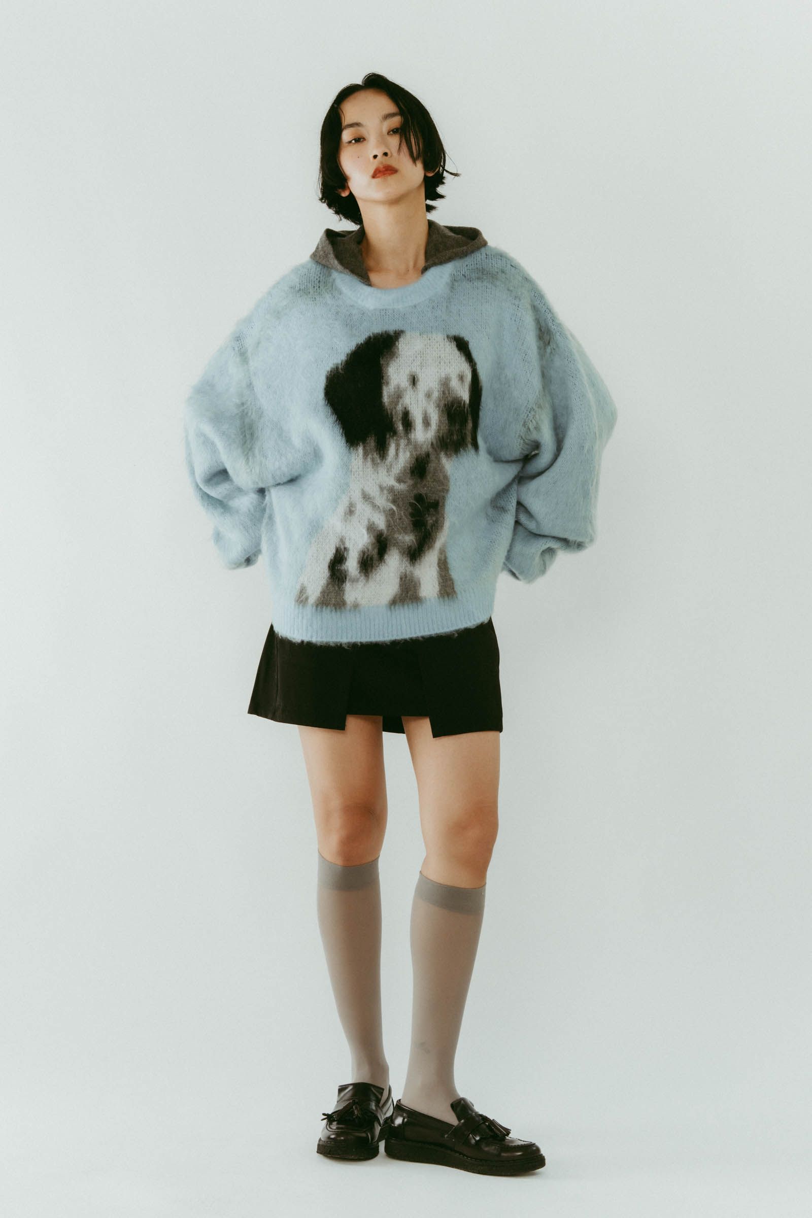 dalmatian shaggy knit(unisex) / ダルメシアン シャギーニット (ブルー) / 25AW