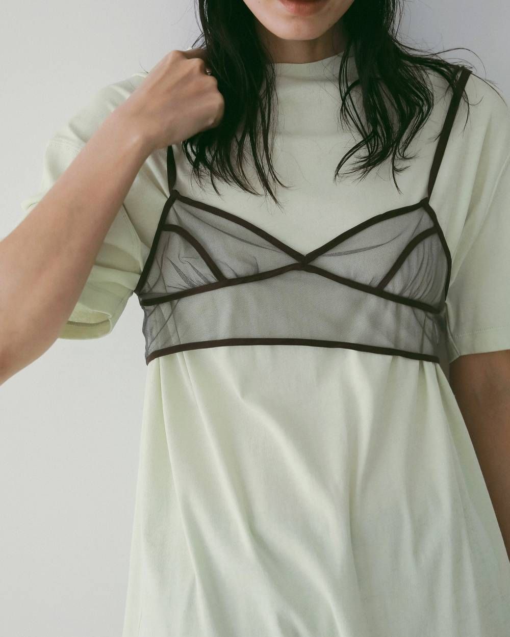 シアーオーバーTシャツ (ライトグリーン) Sheer Over T-Shirts (Light green) / 26SS